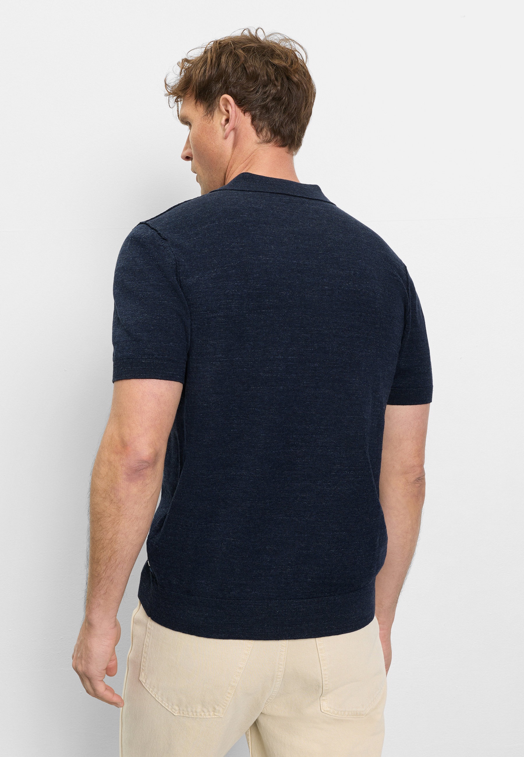 Poloshirt OLYMP "OLYMP Casual Strick", Herren, Gr. M, marine, 84% Baumwolle, 16% Polyamid, Shirts 6
