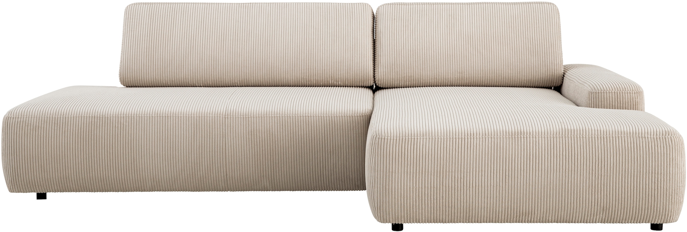 INOSIGN Ecksofa »TORGE, Schlafsofa Cord, Samtvelours u. Strukur fein, Couch in L-Form«, Schlaffunktion und Bettkasten, Liegefläche: 210x125 cm, neues Design