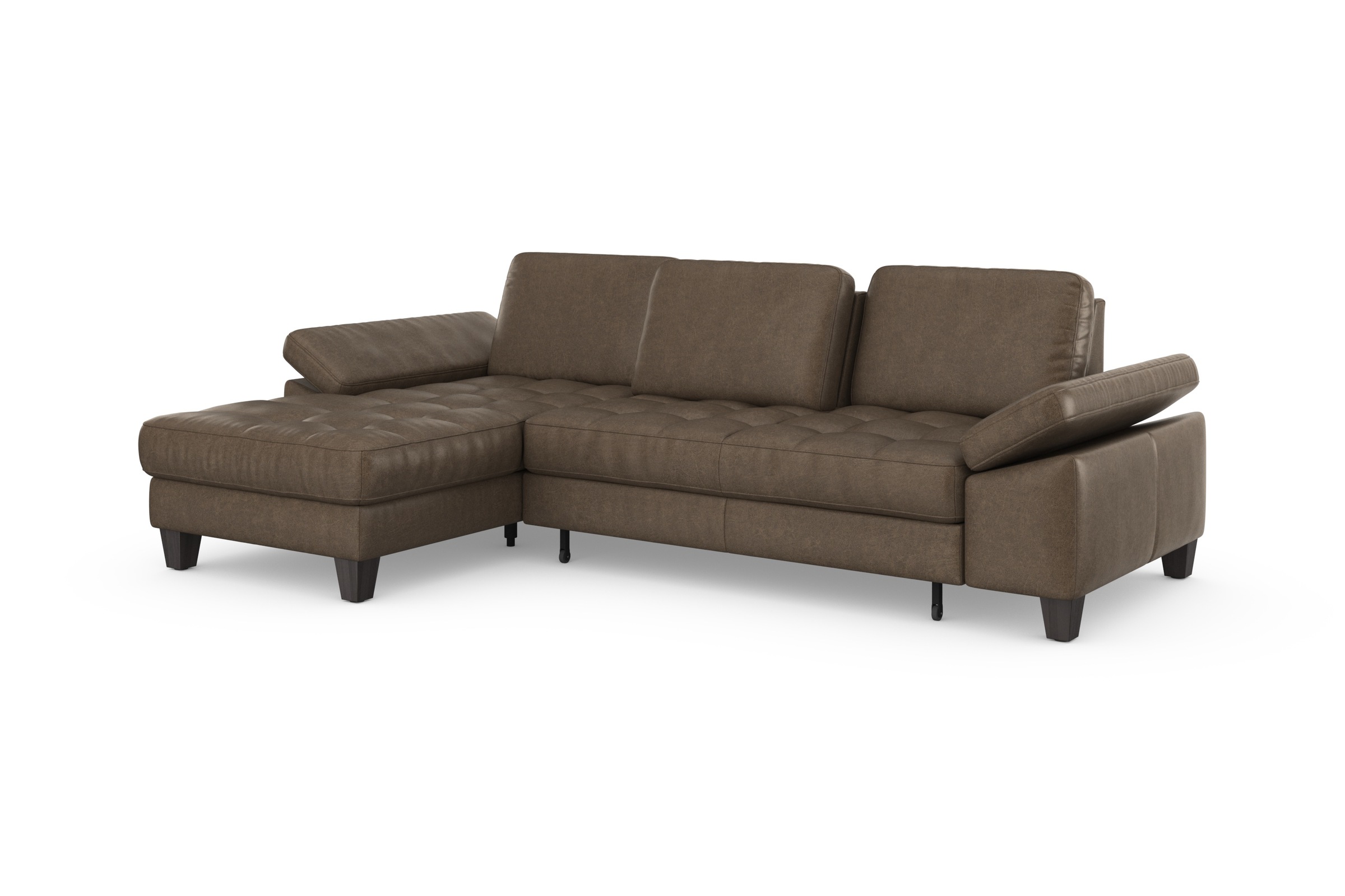 sit&more Ecksofa »Westham L-Form«, Recamiere, mit oder ohne Bettfunktion, Bettkasten, Füße wengefarben