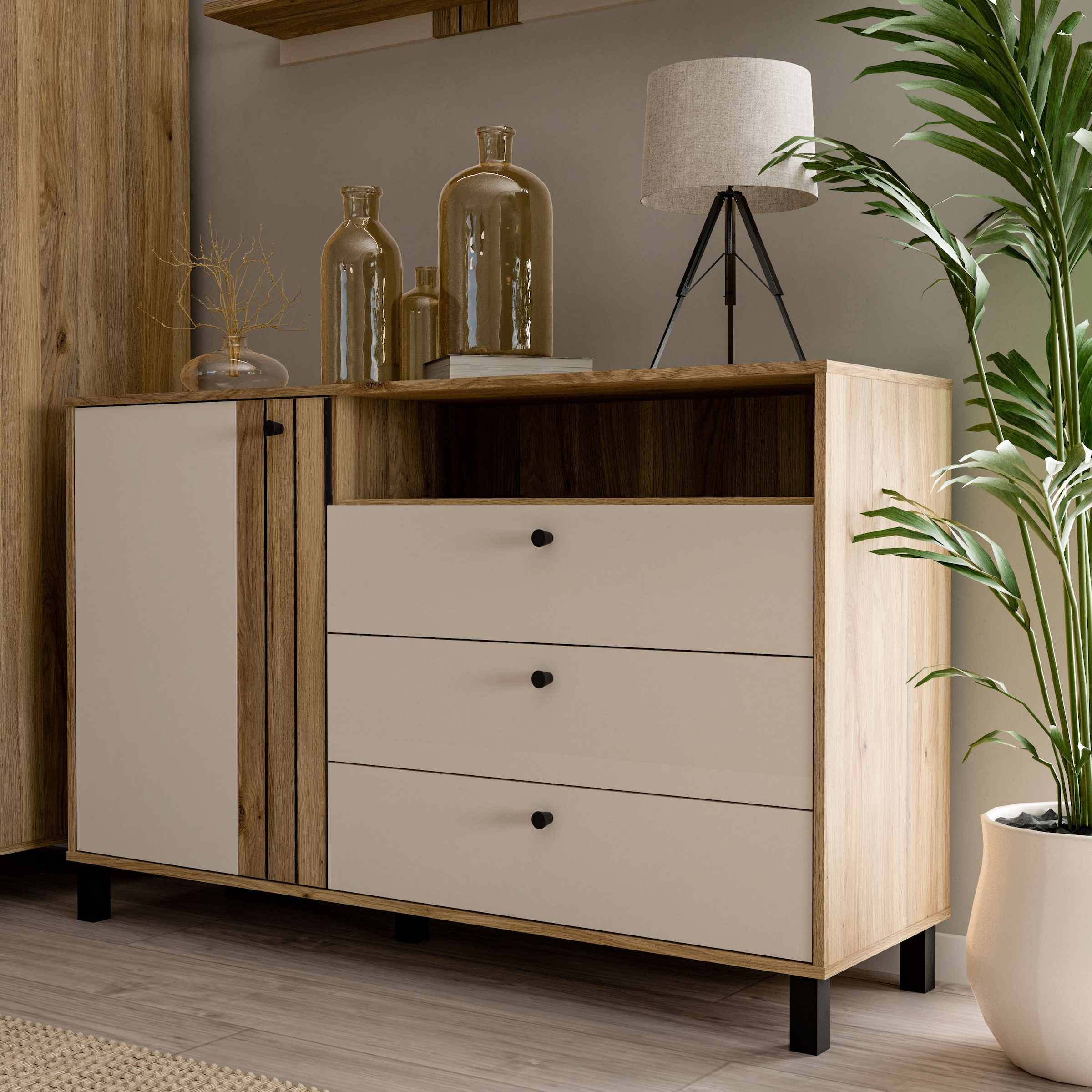 FORTE Sideboard "Killarney", Sideboard, Stauraum, Soft Close, Metallgriffe günstig online kaufen