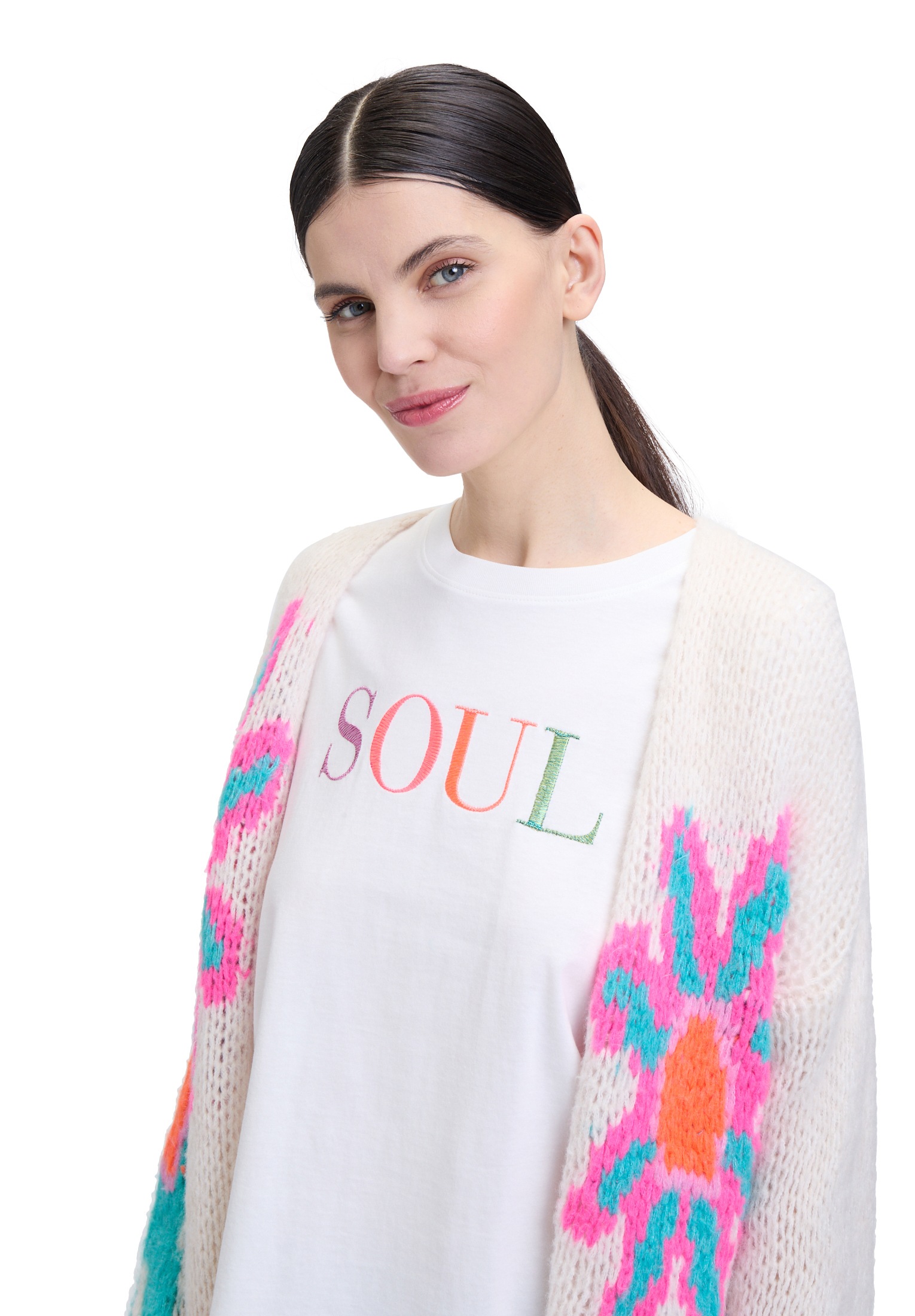 Cartoon Strickjacke »Cartoon Damen Strick-Cardigan mit Intarsie«, Rippbündchen