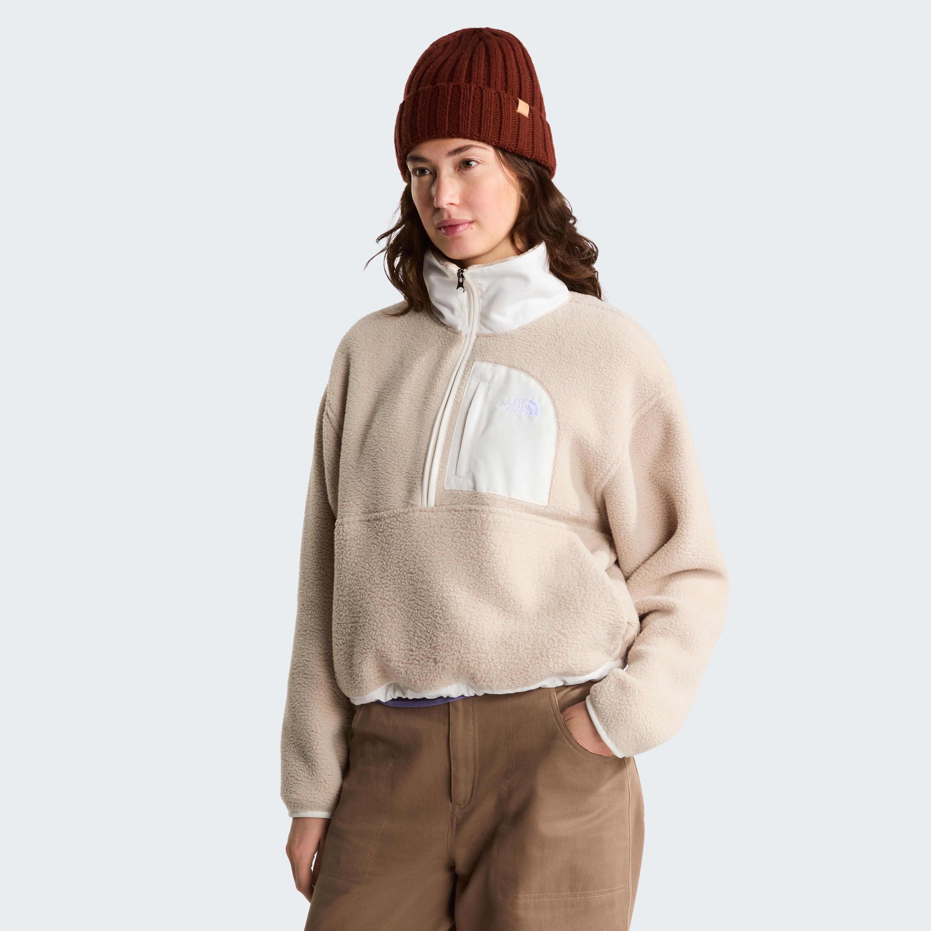 The North Face Fleeceshirt "W YUMIORI OFF PEAK 1/2 ZIP JACKET" mit Rundhalsausschnitt, normale Länge
