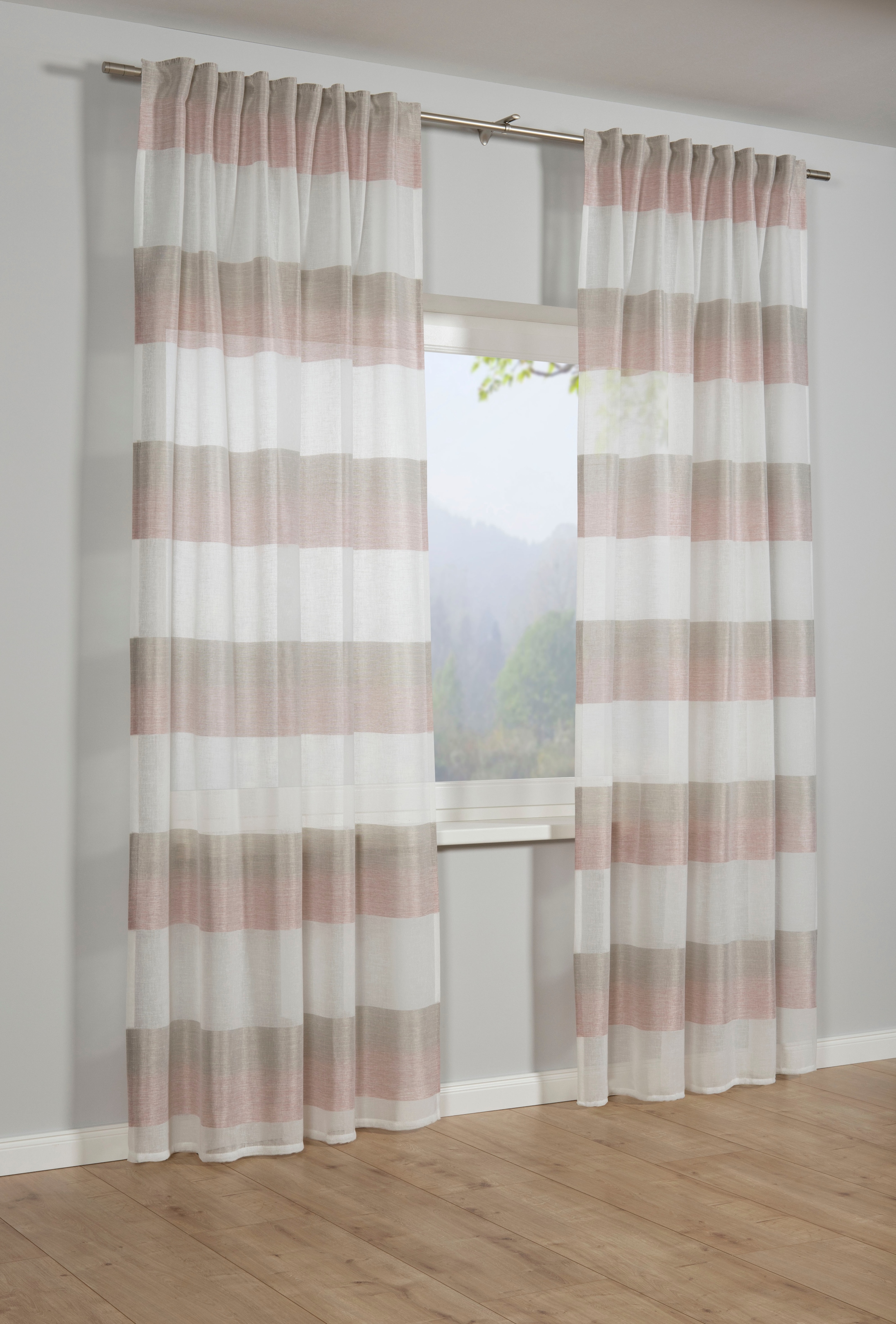 GARDINIA Gardine "Schal mit Gardinenband Etamine" verdeckte Schlaufen 1 Stk günstig online kaufen