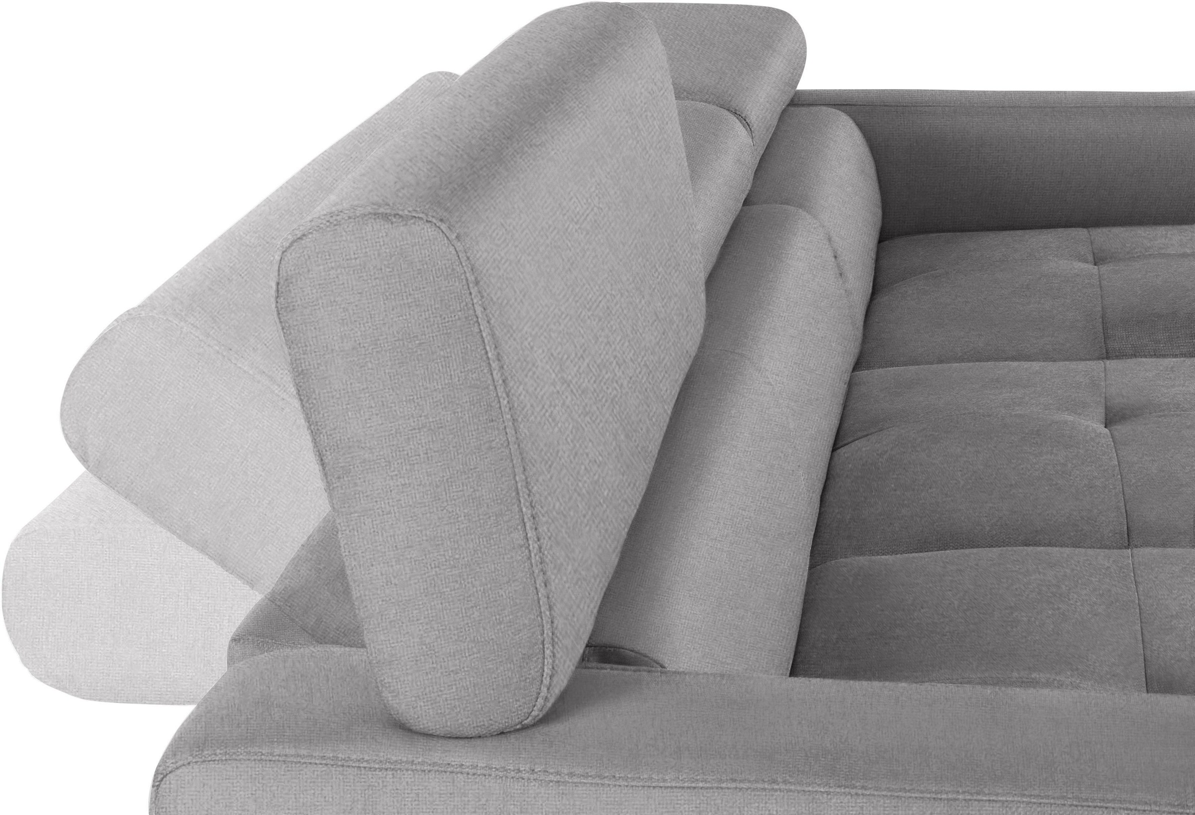 COTTA Ecksofa »Sammy L-Form«, inklusive Kopfteilverstellung, wahlweise mit Bettfunktion