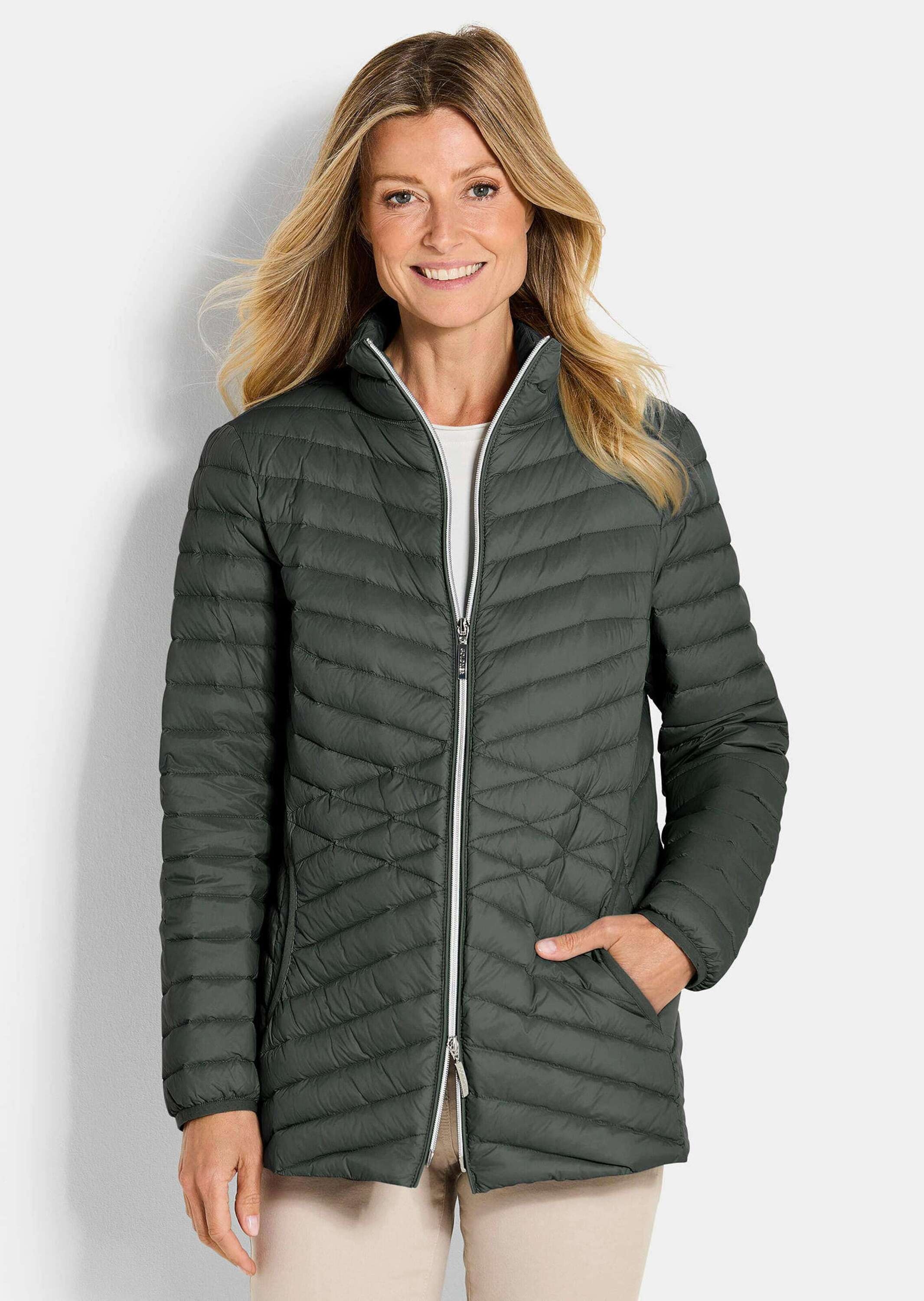 Goldner Herbstjacke Quilted Down Jacket Khaki 42 2