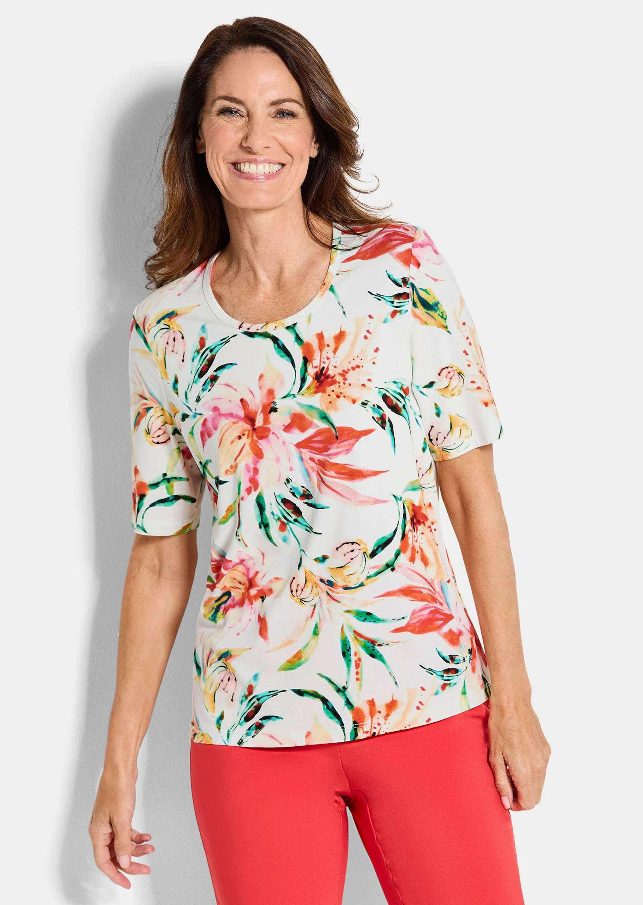 GOLDNER Print-Shirt »Jersey-Shirt mit Blumen«