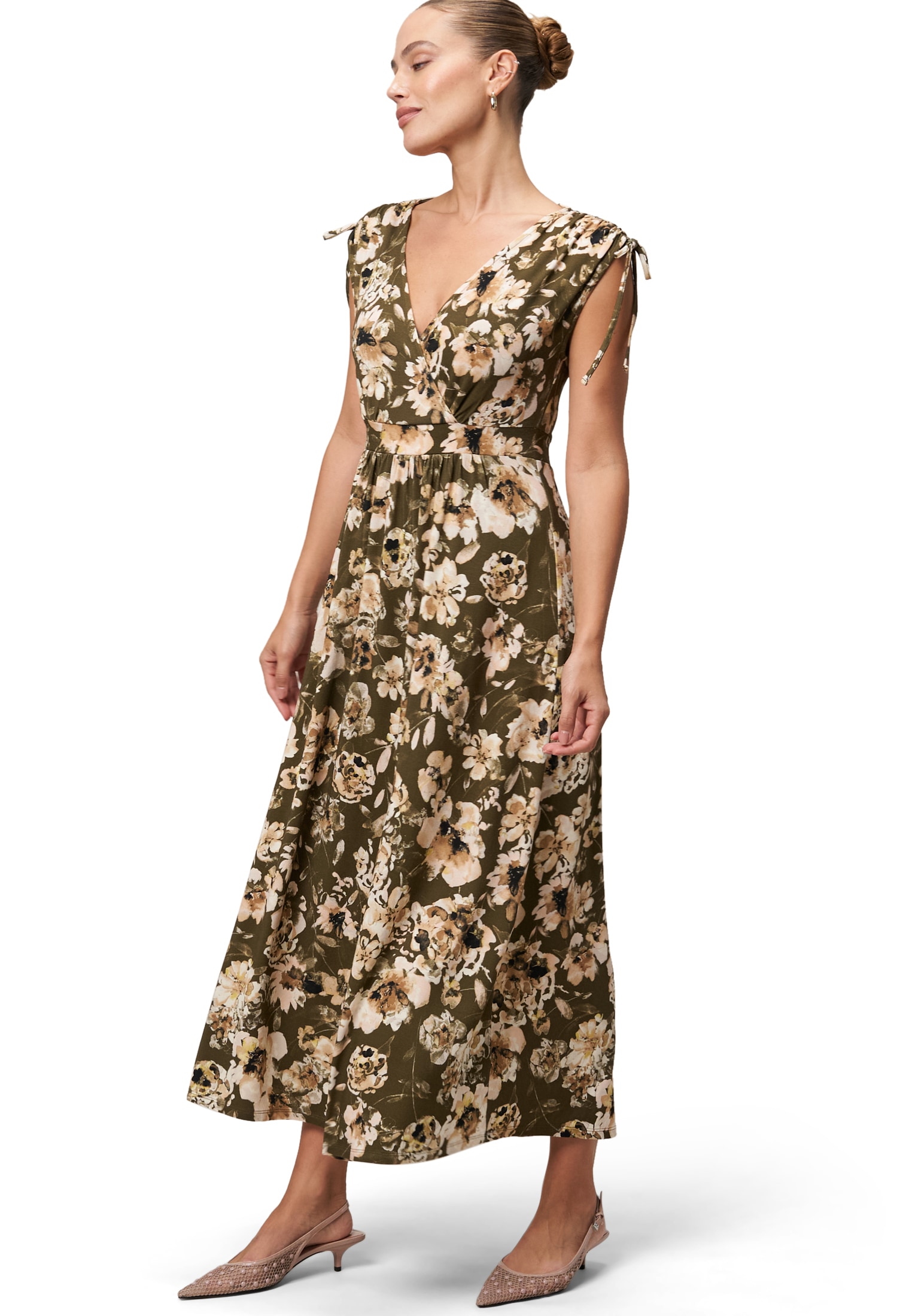 Zero Jerseykleid "zero Jerseykleid mit Blumenmuster", Wickeldesign günstig online kaufen