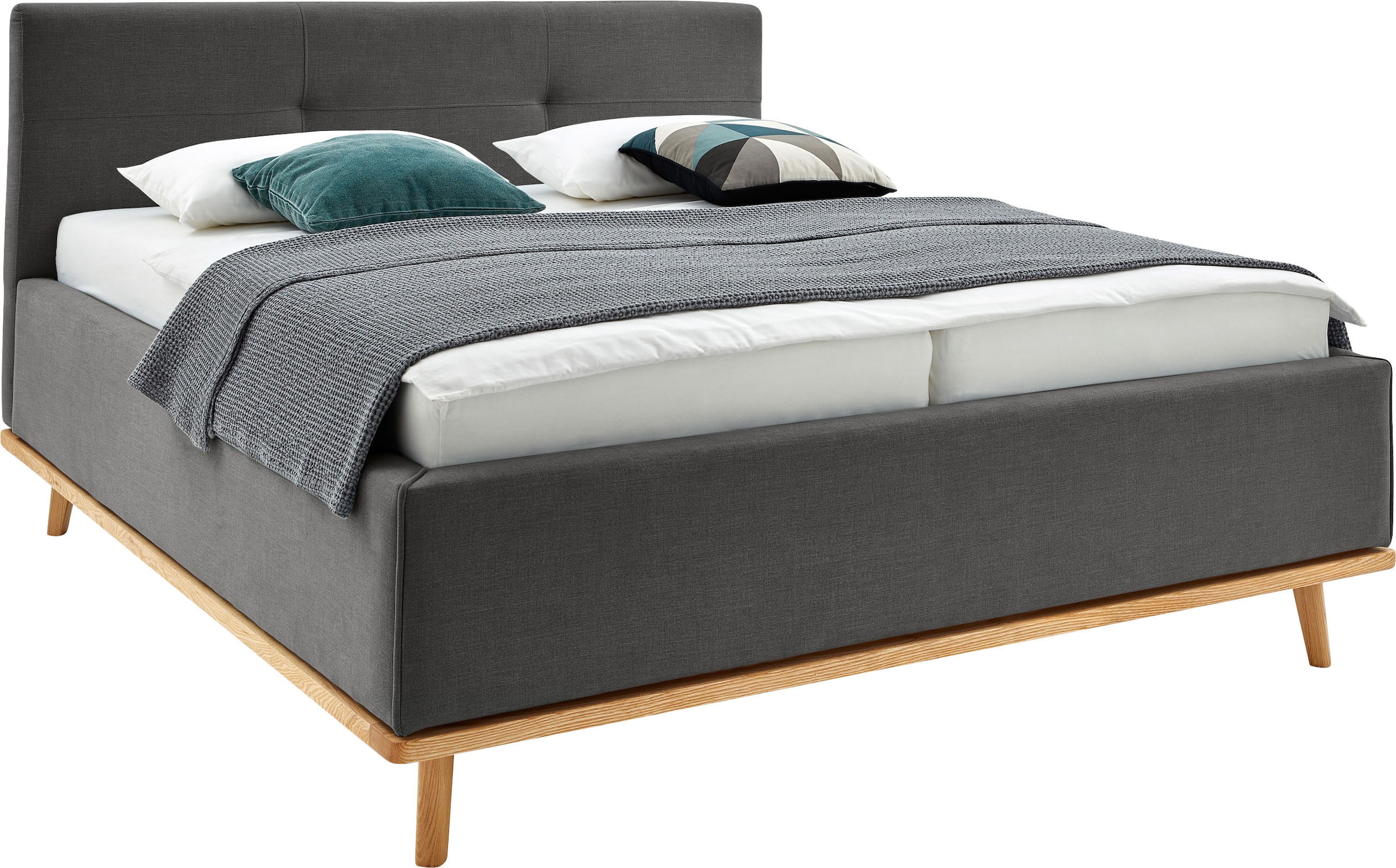 Musterring Polsterbett »Delphi« Eicherahmen massiv, Kopfteil mit Steppung