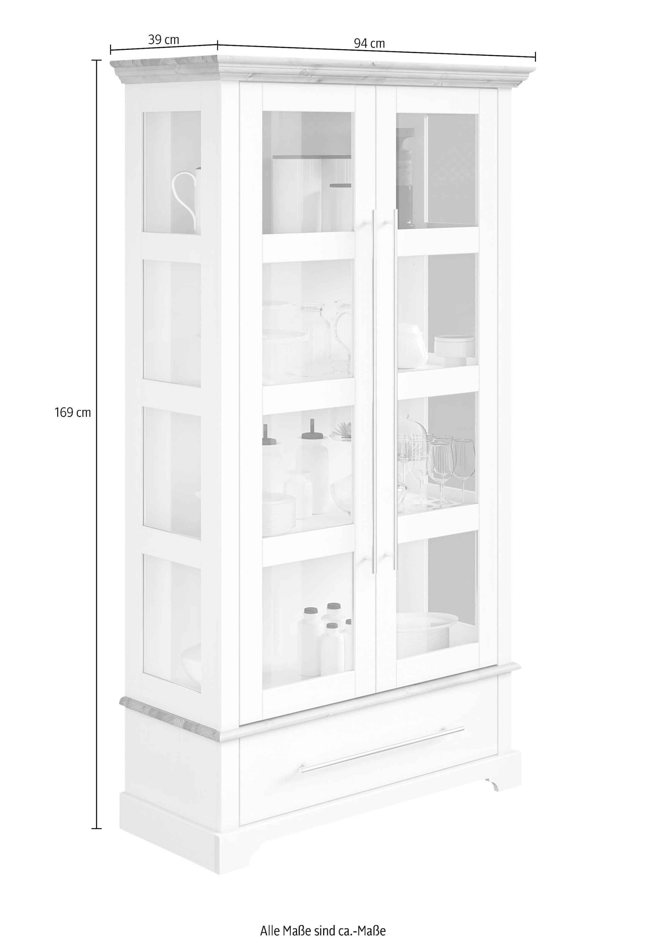 »Meliss«, | massiv Home Höhe Kiefer Vitrine kaufen 169 BAUR affaire cm,