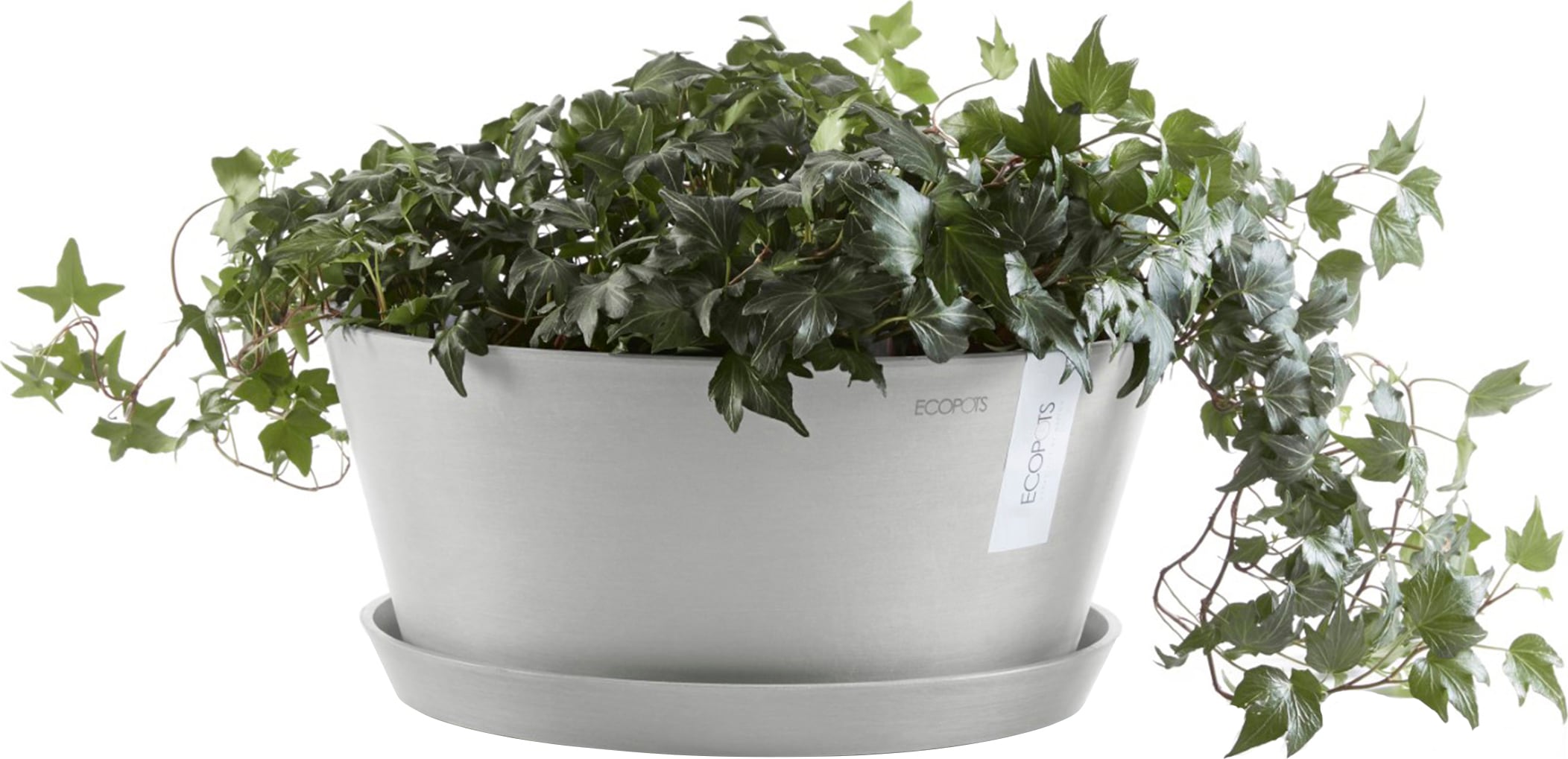 ECOPOTS Blumentopf »Frankfurt 40 Weißgrau«, für innen und außen: frostsicher, bruchsicher und lichtbeständig