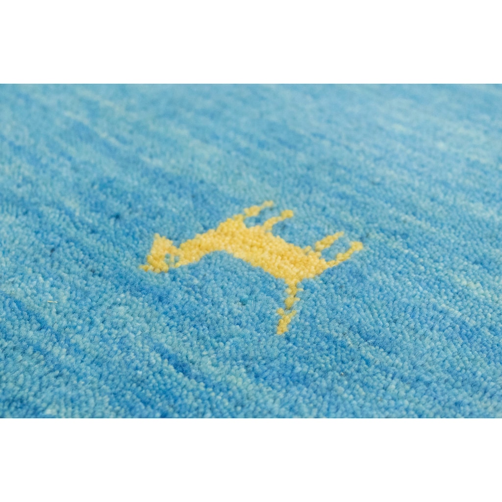 morgenland Wollteppich »Gabbeh Teppich handgewebt blau«, rechteckig, Kurzflor