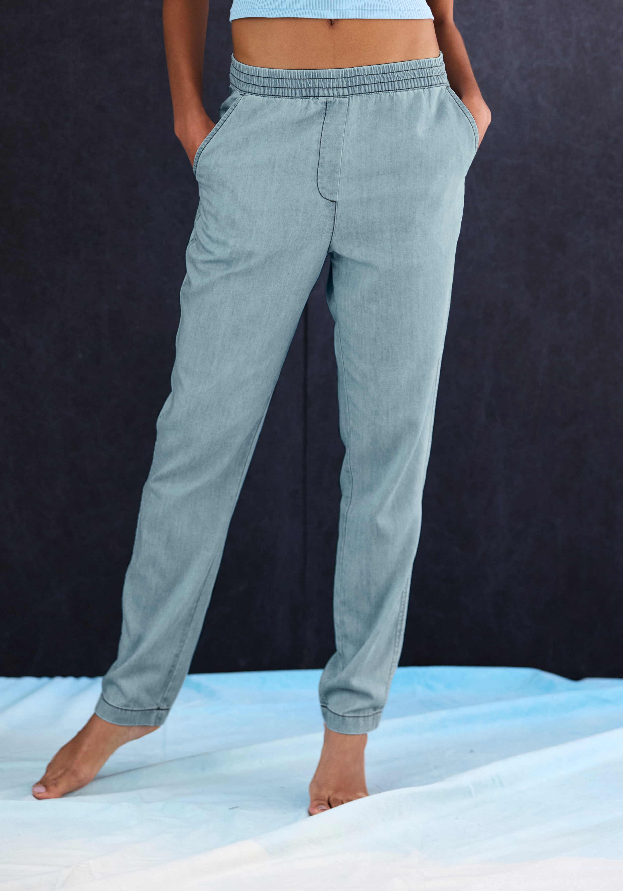 H.I.S Jogger Pants gerade geschnitten, in Denim Optik