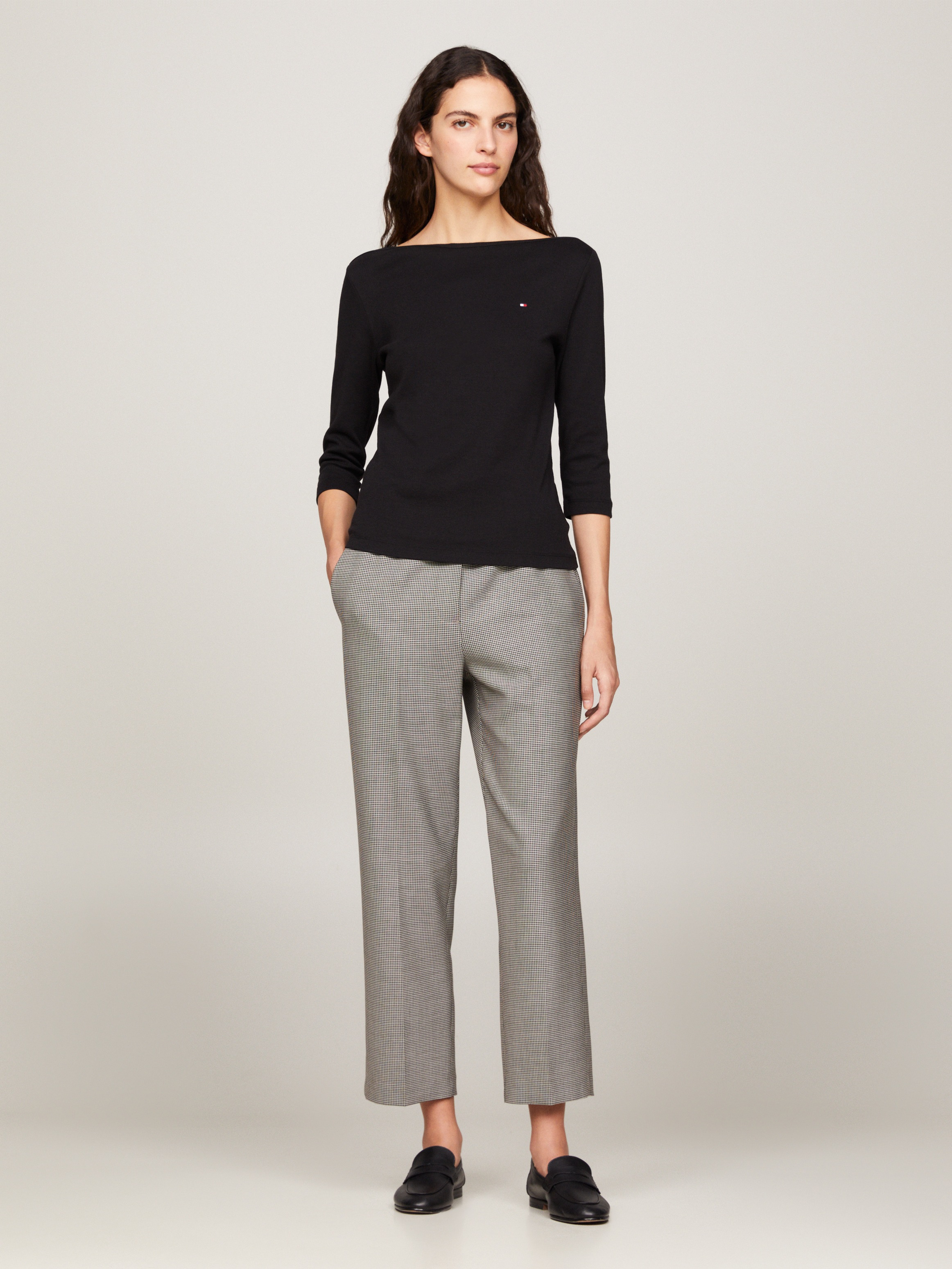 Tommy Hilfiger 3/4-Arm-Shirt »NEW CODY SLIM BOAT-NK 3/4SLV«, mit Logostickerei