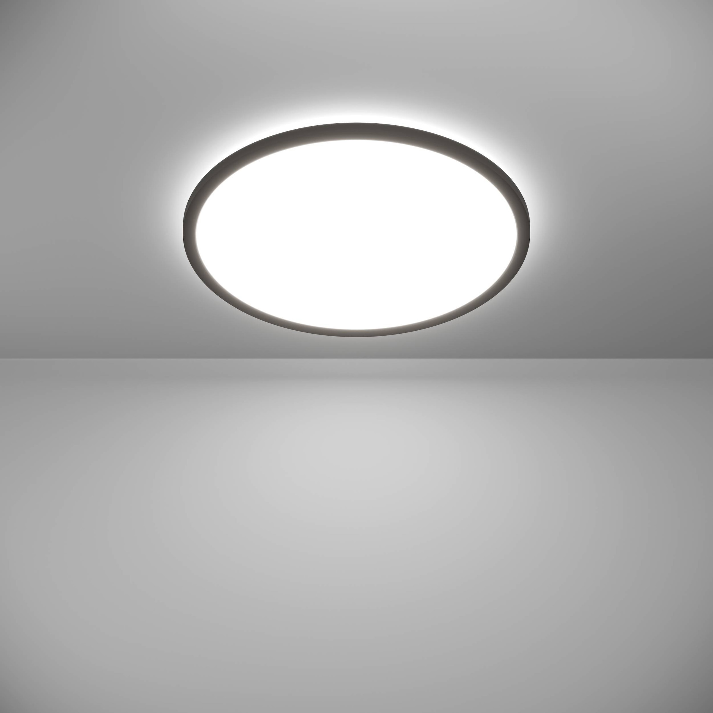 EGLO Deckenleuchte »Rovito-R Deckenlampe, Deckenbeleuchtung, Badlampe, Kunststoff, IP44« LED-Modul 1 Stk. Kaltweiß | Neutralweiß | Warmweiß Wand-/Deckenleuchte - H3,2 x Ø50 cm - schwarz - 16,8W inkl.