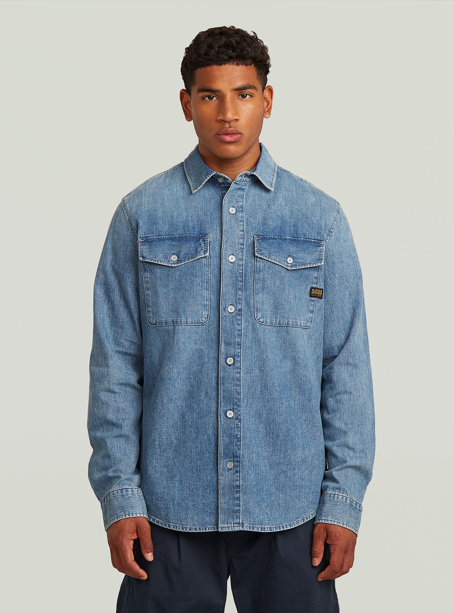 G-STAR Langarmshirt "Marine Denim Slim Shirt" günstig online kaufen
