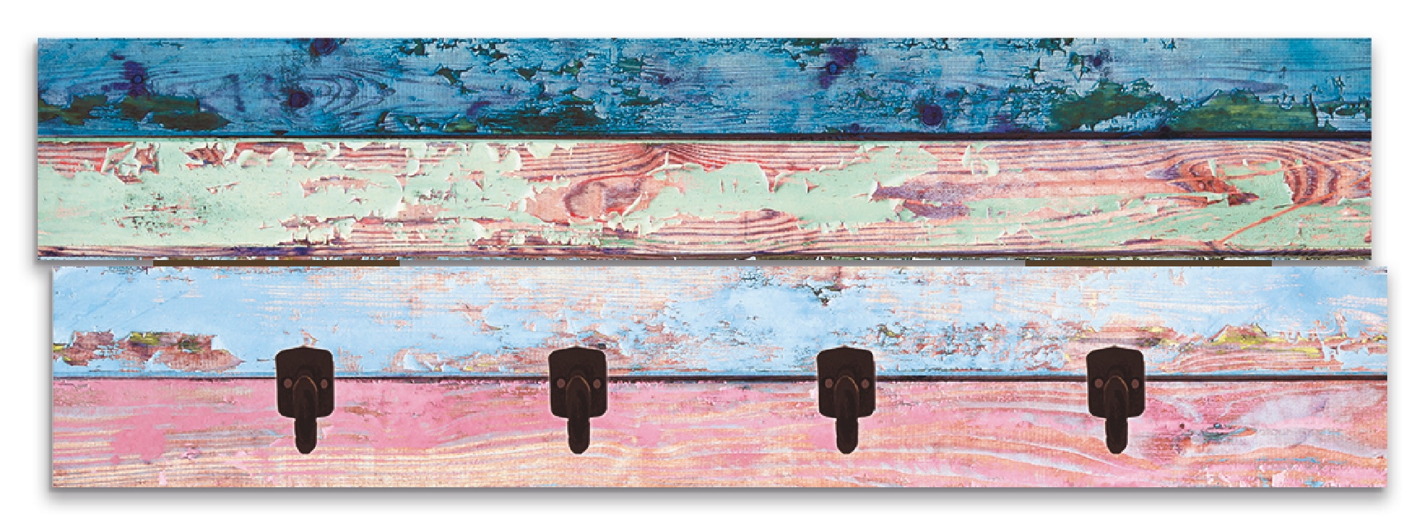 Artland Garderobenleiste »Bunte Holzplanken«, teilmontiert