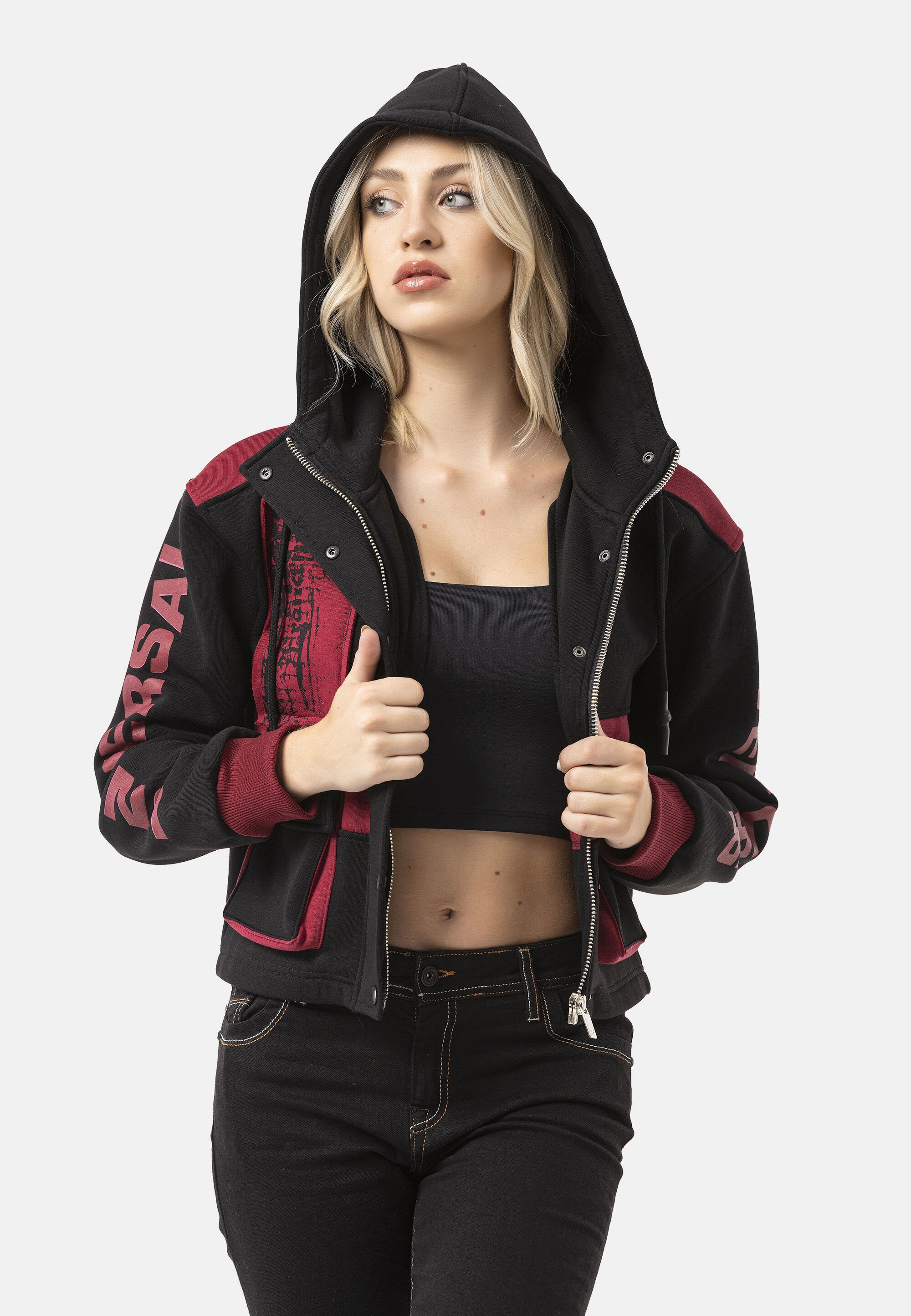 Cipo & Baxx Sweatjacke »Sweatjacke« 1 tlg. Kapuze mit Kordelzug