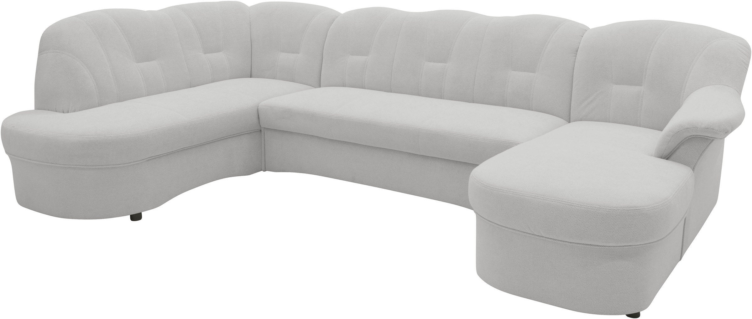 DOMO collection Wohnlandschaft »Flores auch in Leder-Bezug, B/T/H: 293/180/86 cm, U-Form«, (3 St.), wahlweise mit Bettfunktion, wahlweise mit Federkern