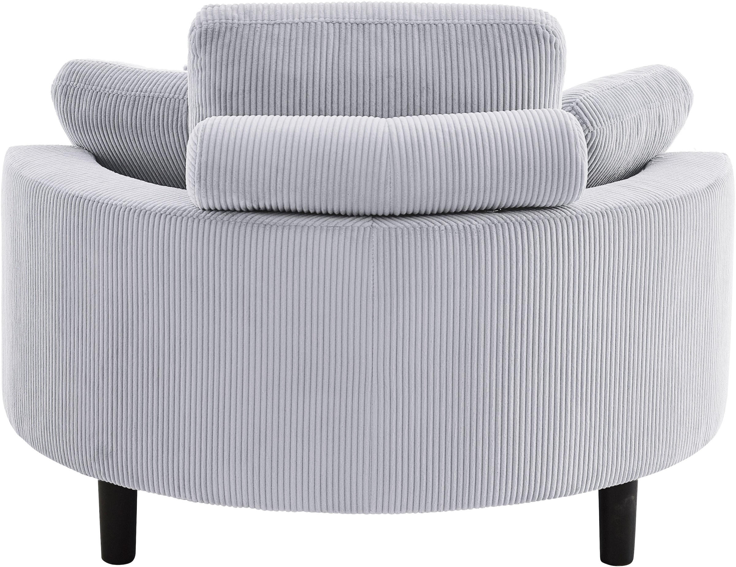 ATLANTIC home collection Loveseat »Ravi«, XXL- Sessel, inklusive Stauraumhocker, Rückenkissen & drei Zierkissen