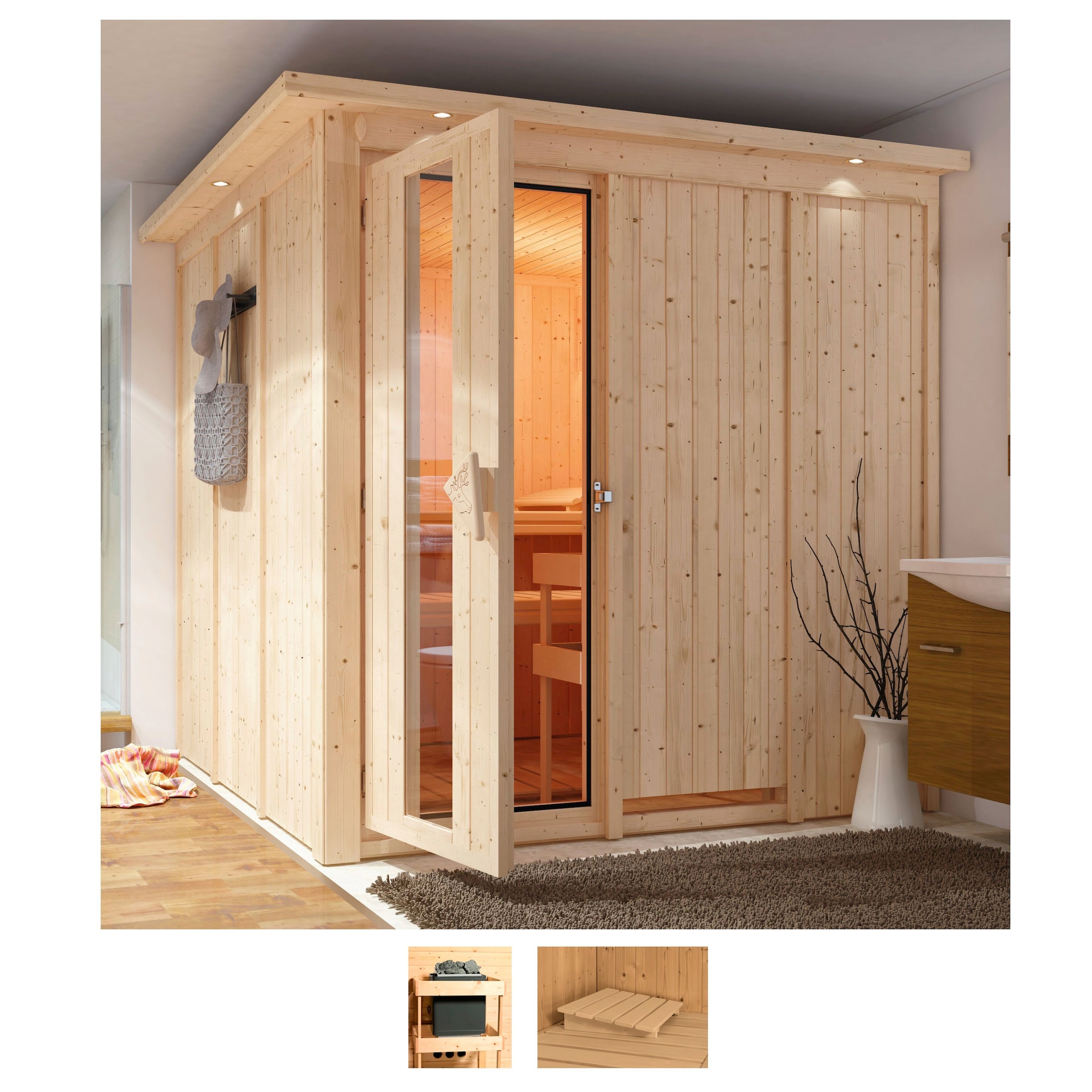 Karibu Sauna "Rodin" Set, ohne Ofen