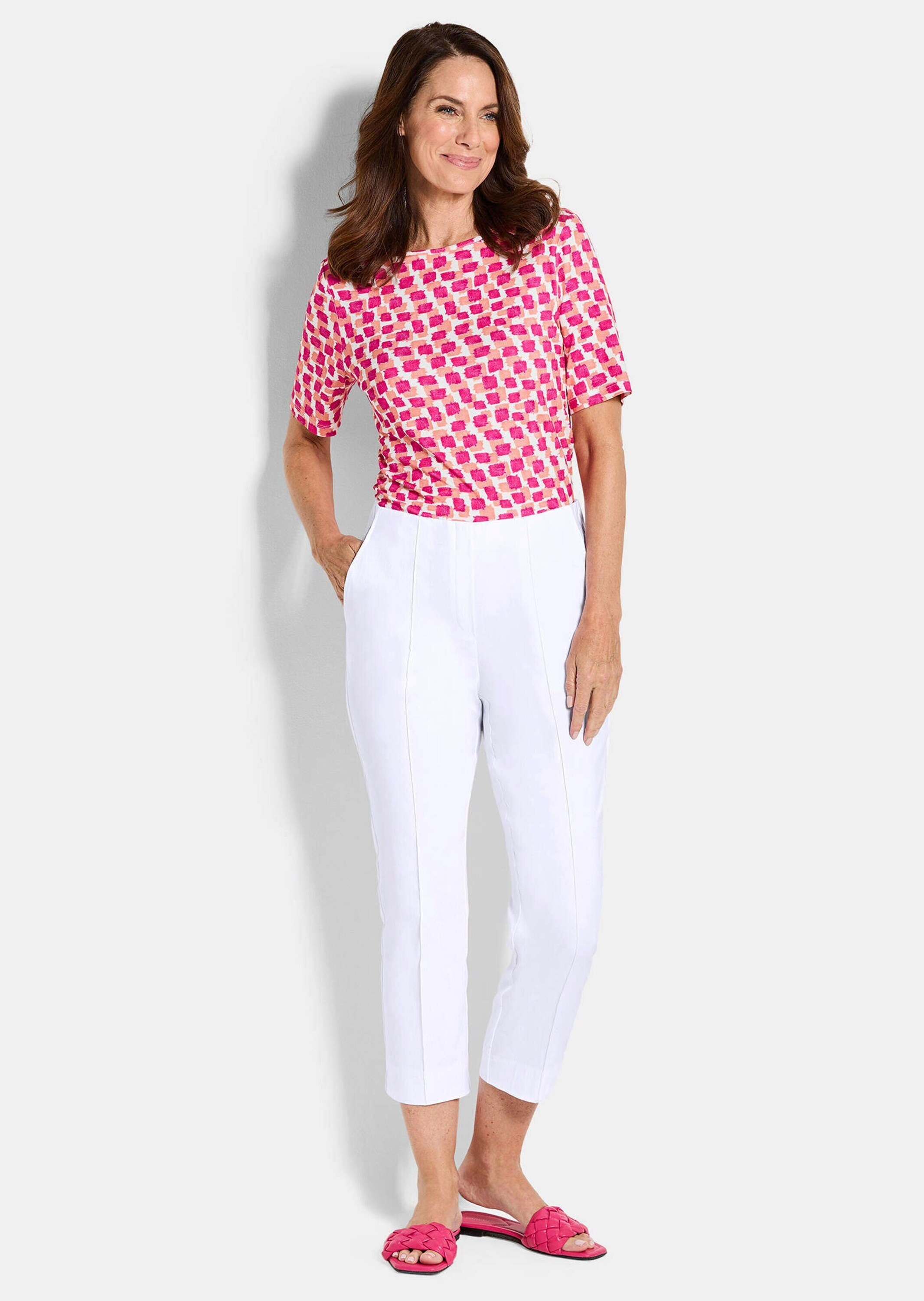 GOLDNER Stretch-Hose "Kurzgröße 7/8-Bengalinhose BELLA mit Biesen" günstig online kaufen