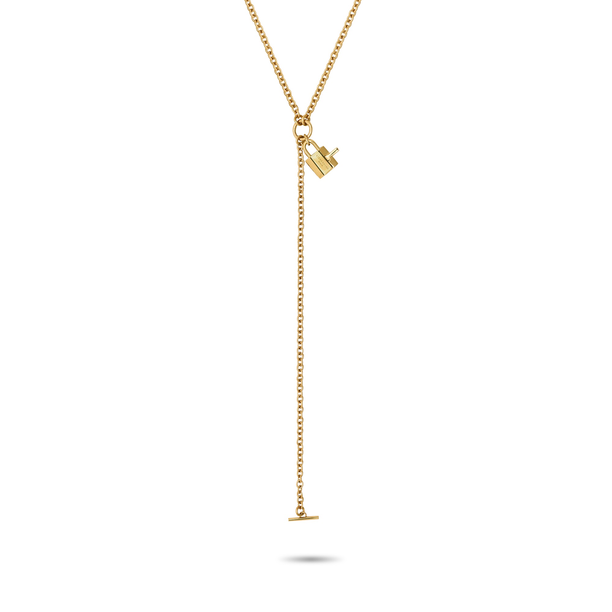 Damen Y-Kette "Schmuck Geschenk Edelstahl Halskette The Love Bond", Edelstahl, L: 43 B: 2mm, gold, LIEBESKIND BERLIN, Edelstahl, B:2mm, Halsketten