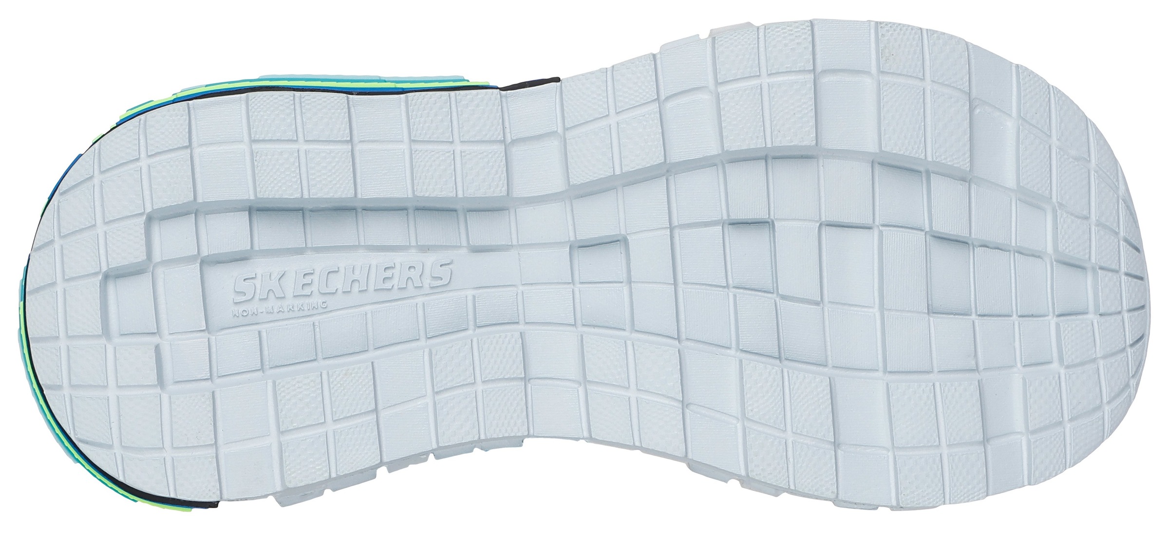 Sandale SKECHERS "MEGA-SPLASH 4K", Jungen, Gr. 27, blau (blau, schwarz), Lederimitat, Textil, kontrastfarbene Details, Schuhe Sandale, Mega Craft Sandale mit Klettverschluss, Größenschablone zum Download 2