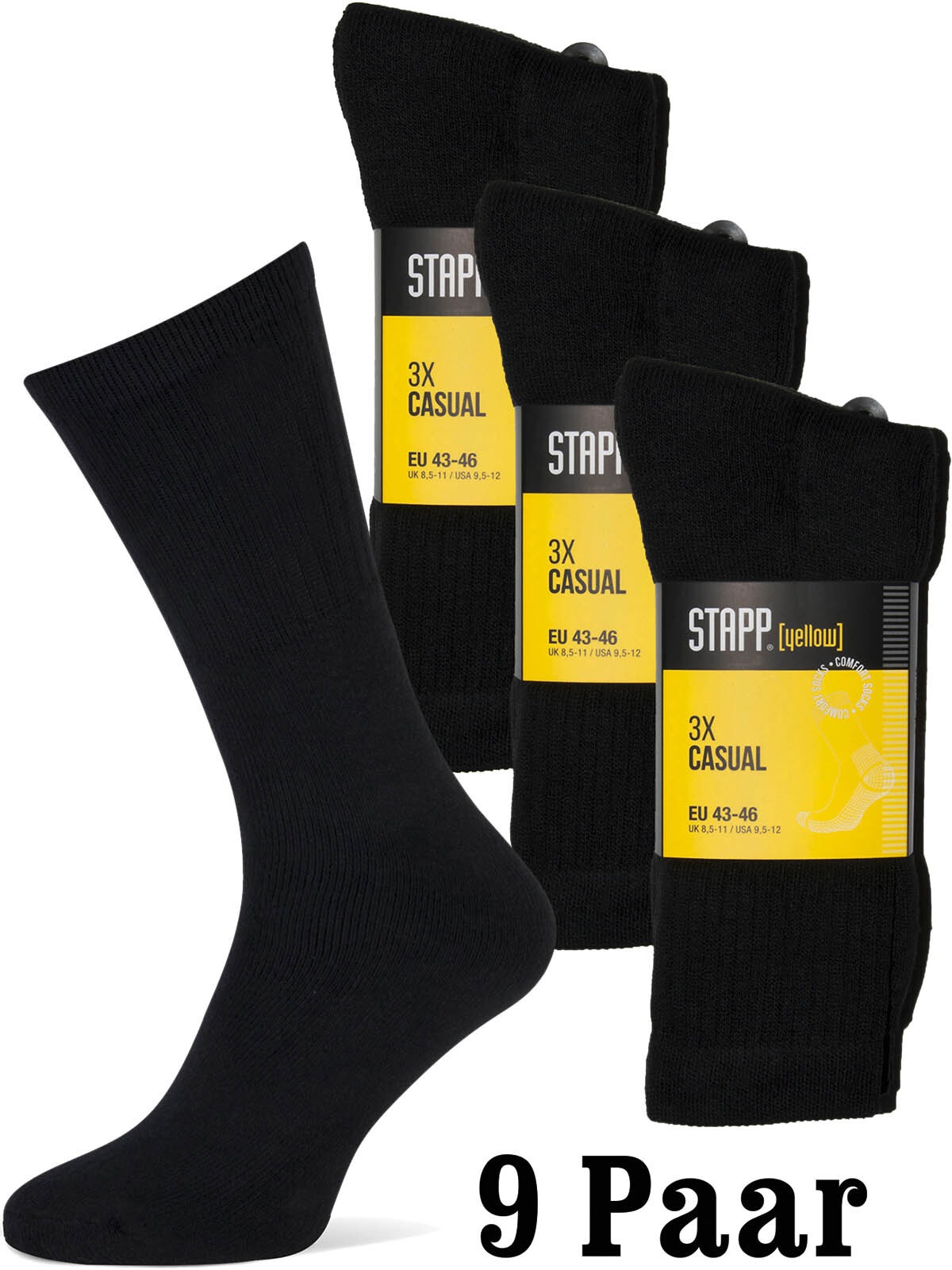STAPP Arbeitssocken "Bekleidung 4400 Stapp Yellow Casual", 39, schwarz, Socken