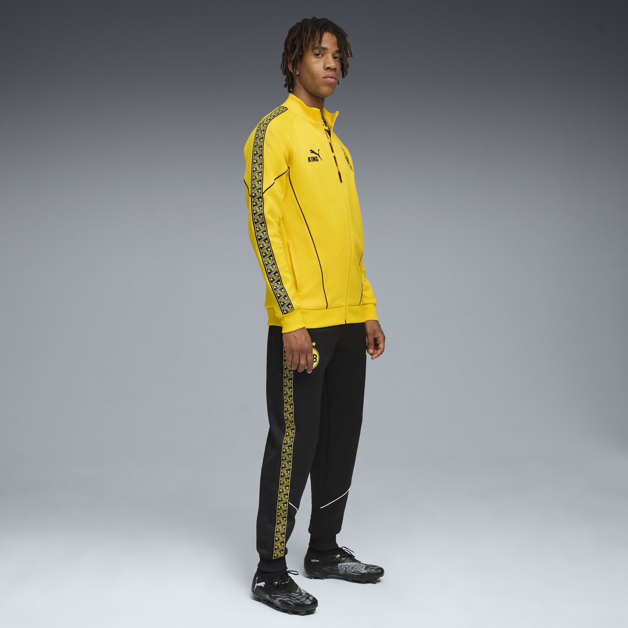 Puma Borussia Dortmund KING Anthem Jacket Men Yellow Black M 3