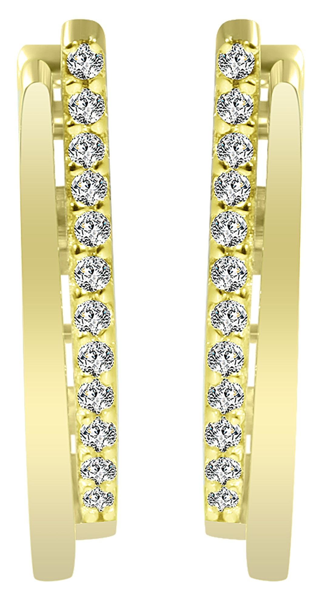 Adelia´s Klappcreolen "Damen Ohrringe – Klappcreole aus 585 Gold mit Zirkon günstig online kaufen