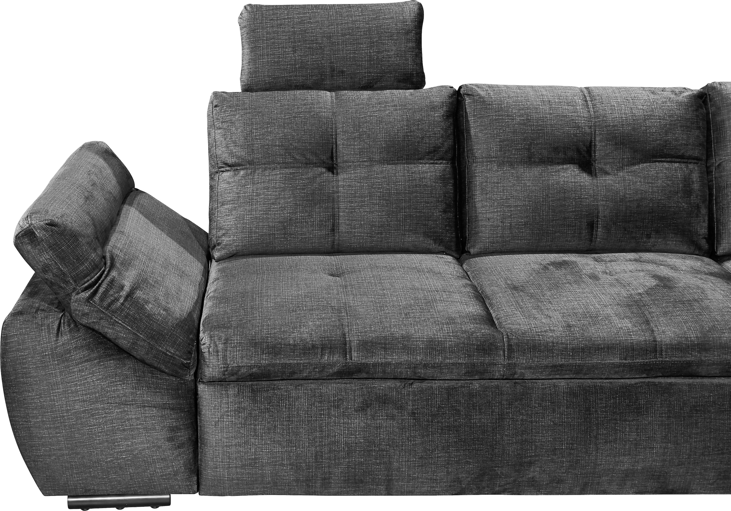 ED EXCITING DESIGN Ecksofa »Alija L-Form«, mit Bettfunktion, Bettkasten, Armteilverstellung & Kopfstützen