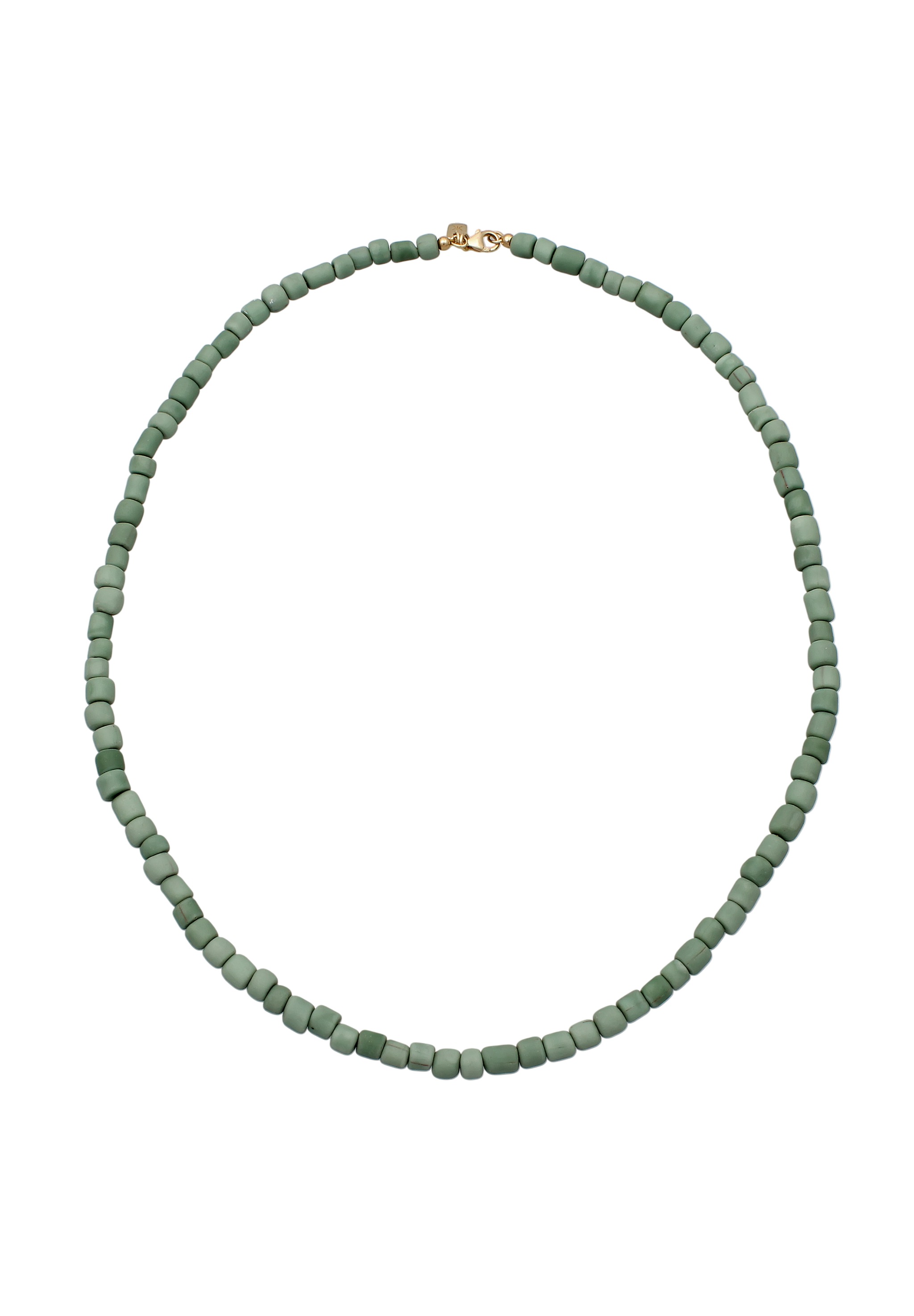 Kuzzoi Silberkette »Halskette Glas Beads Grün 925 Sterling Silber vergoldet«