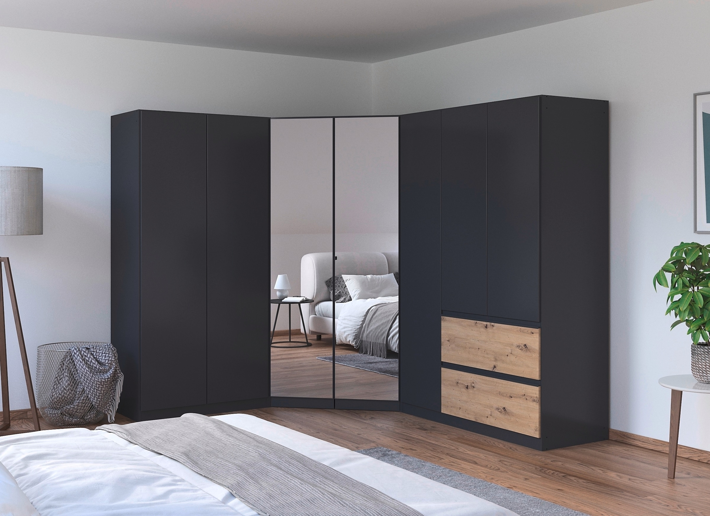 rauch Schrank-Set »Kleiderschrank Schrank Garderobe Wäscheschrank COSTA mit Spiegel«, viel Platz, grifflose Front und Push-to-Open Funktion MADE IN GERMANY