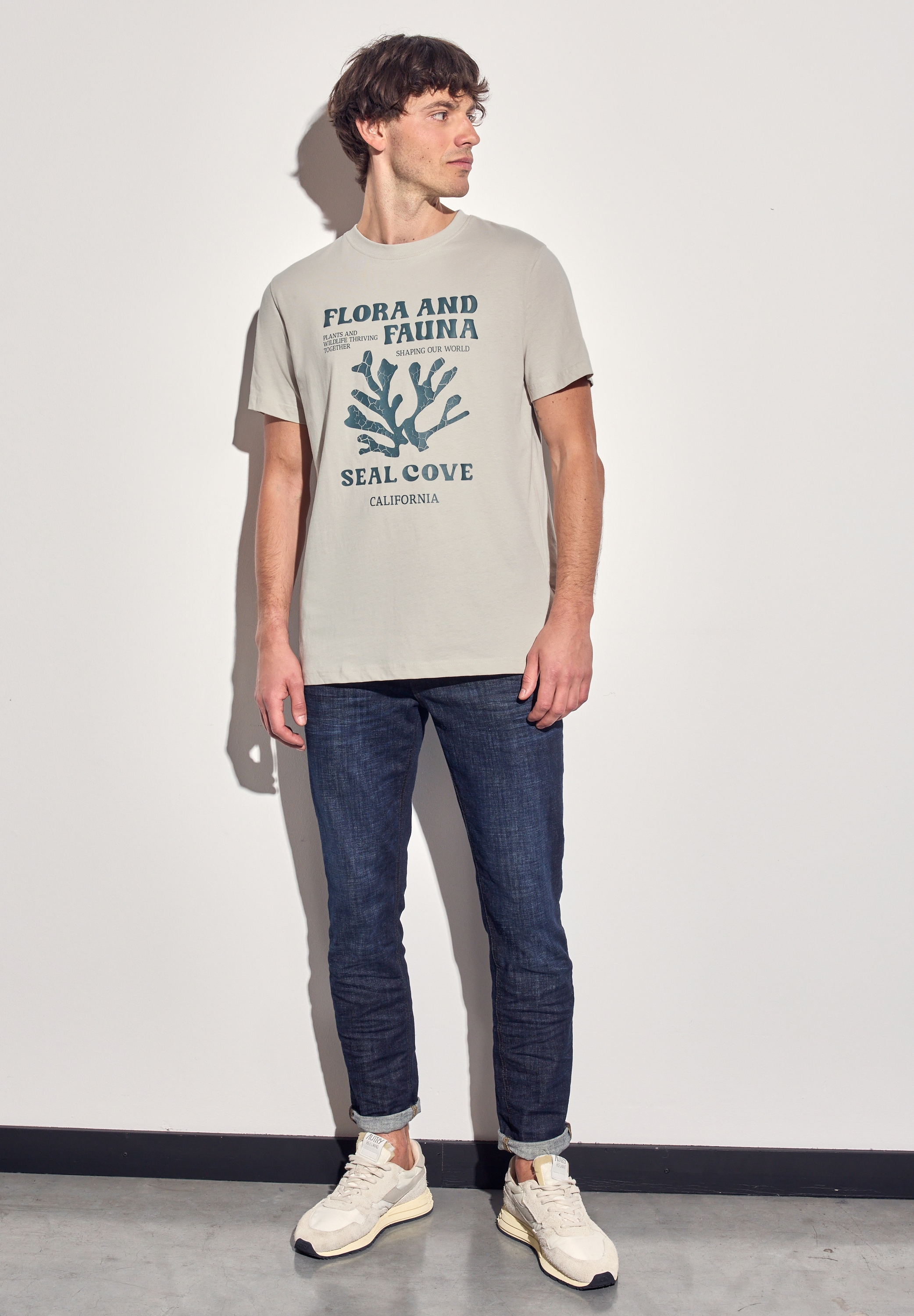 STREET ONE MEN T-Shirt, mit Rundhalsausschnitt