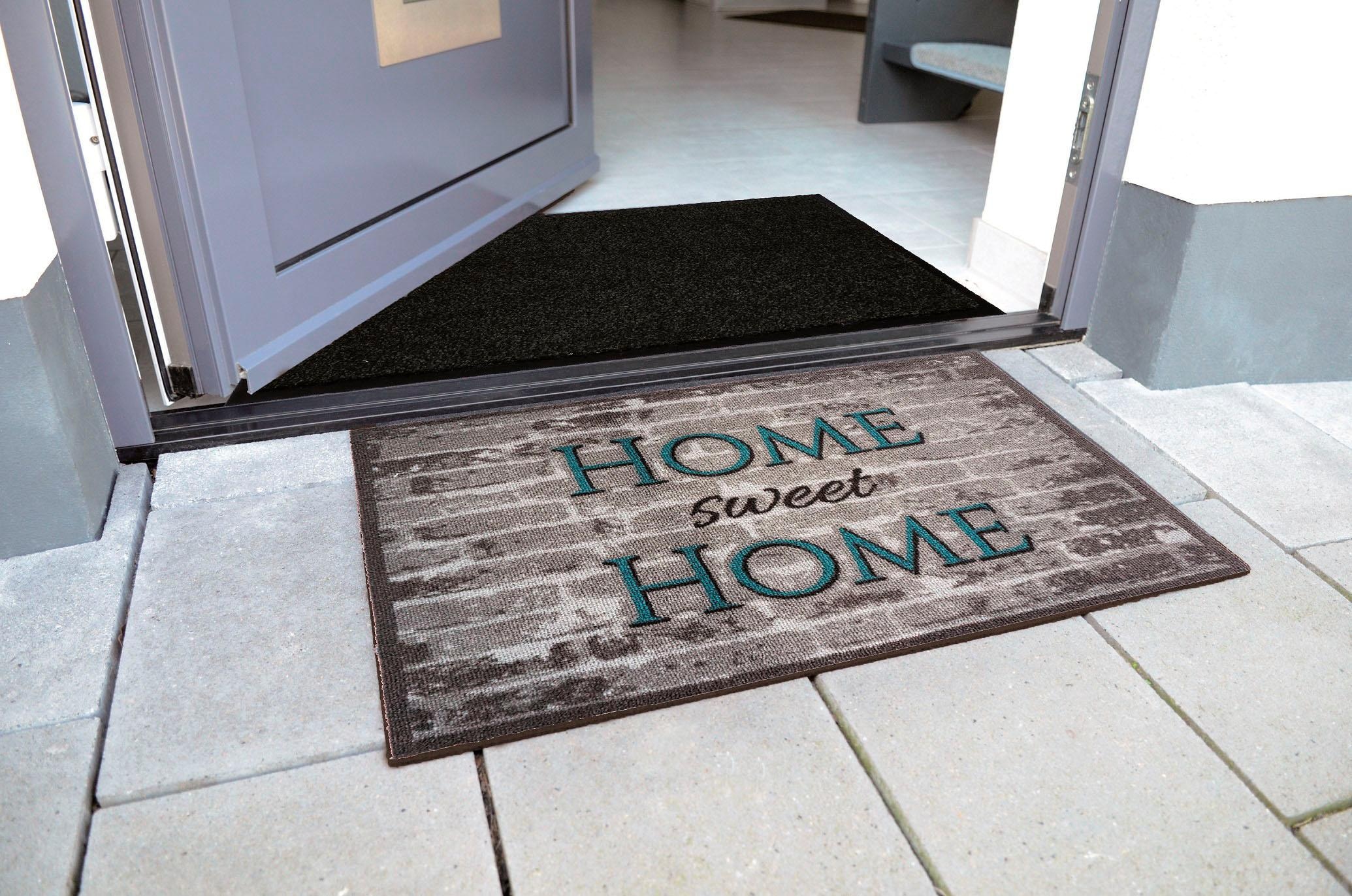ASTRA Fußmatte »Miabella 1669, home sweet home«, rechteckig, 7 mm Höhe, Schmutzfangmatte, mit Spruch, In -und Outdoor geeignet