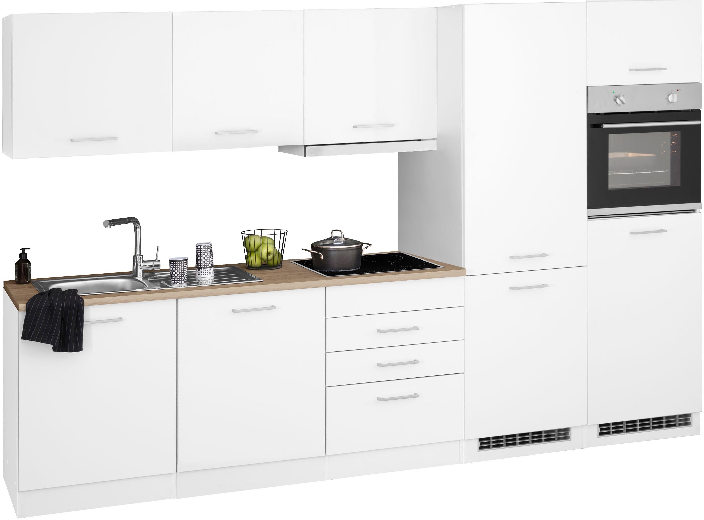 Thumbnail - KOCHSTATION Küchenzeile "KS-Visby" mit E-Geräten, 300 cm, mit Kühl/Gefrierkombination und Geschirrspüler