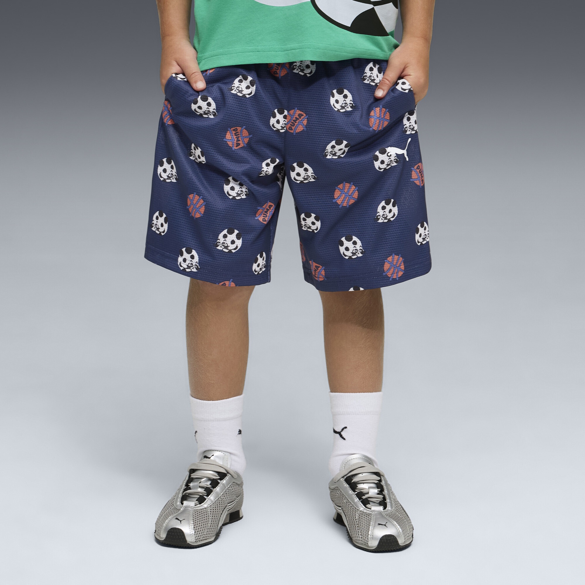 PUMA Sporthose »Sporty Cats Relaxed Bedruckte Shorts Kinder«