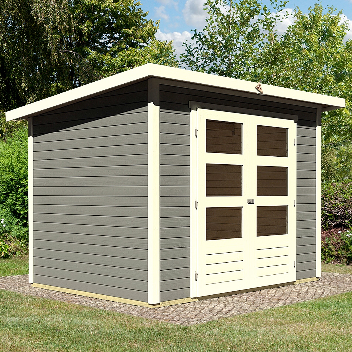 Karibu Gartenhaus "Stockach 3" naturbelassen, terragrau oder anthrazit günstig online kaufen