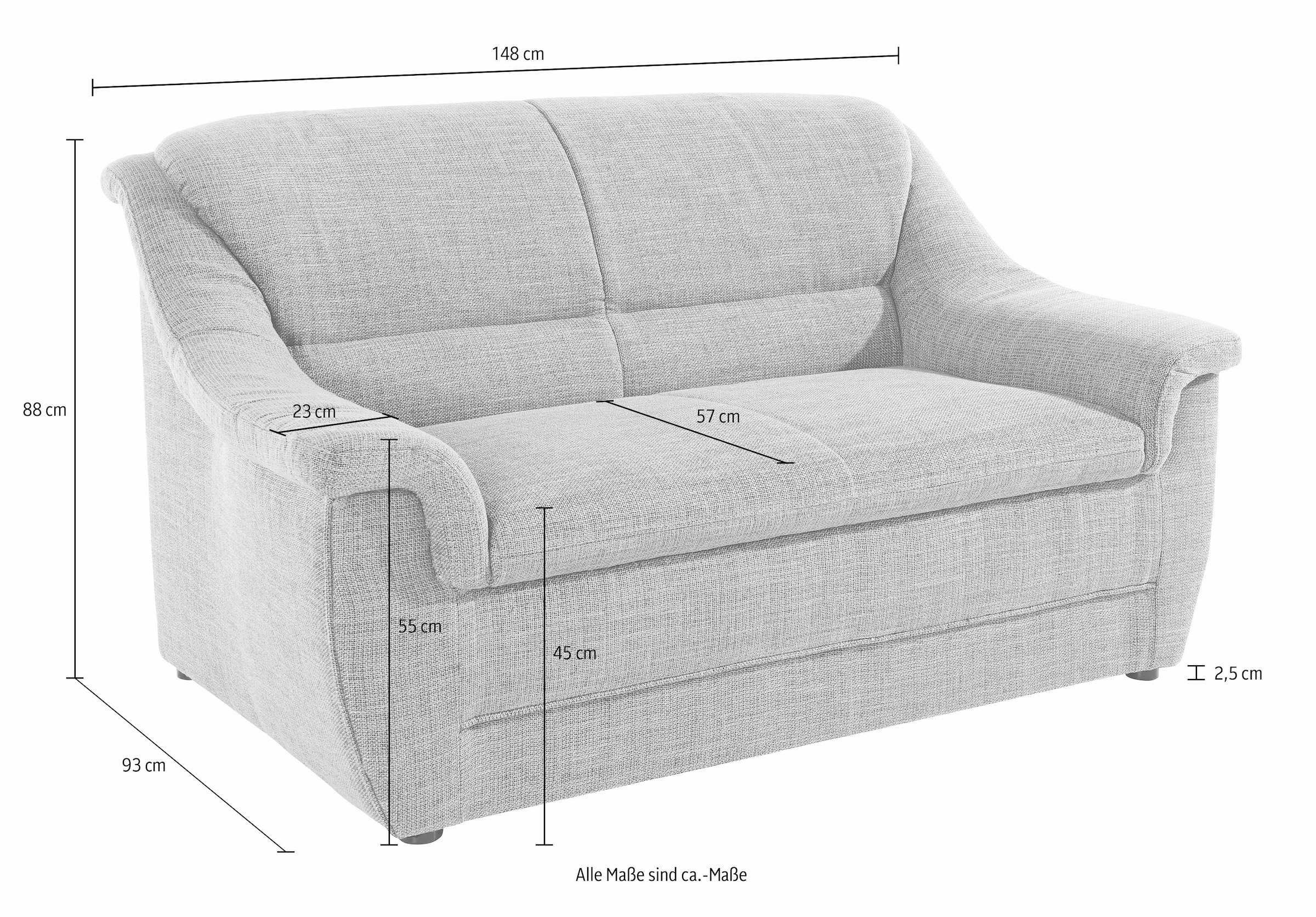 DOMO collection 2-Sitzer »Lale formschönes und komfortables Sofa, zeitlos und elegant«, optimal für kleinere Räume