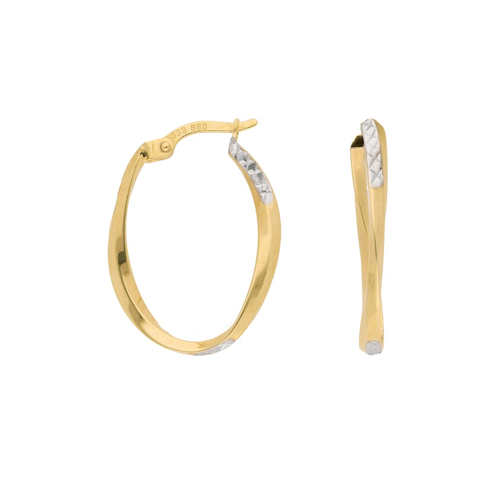 Adelia´s Paar Ohrhänger »333 Gold Ohrringe Creolen«, Goldschmuck für Damen