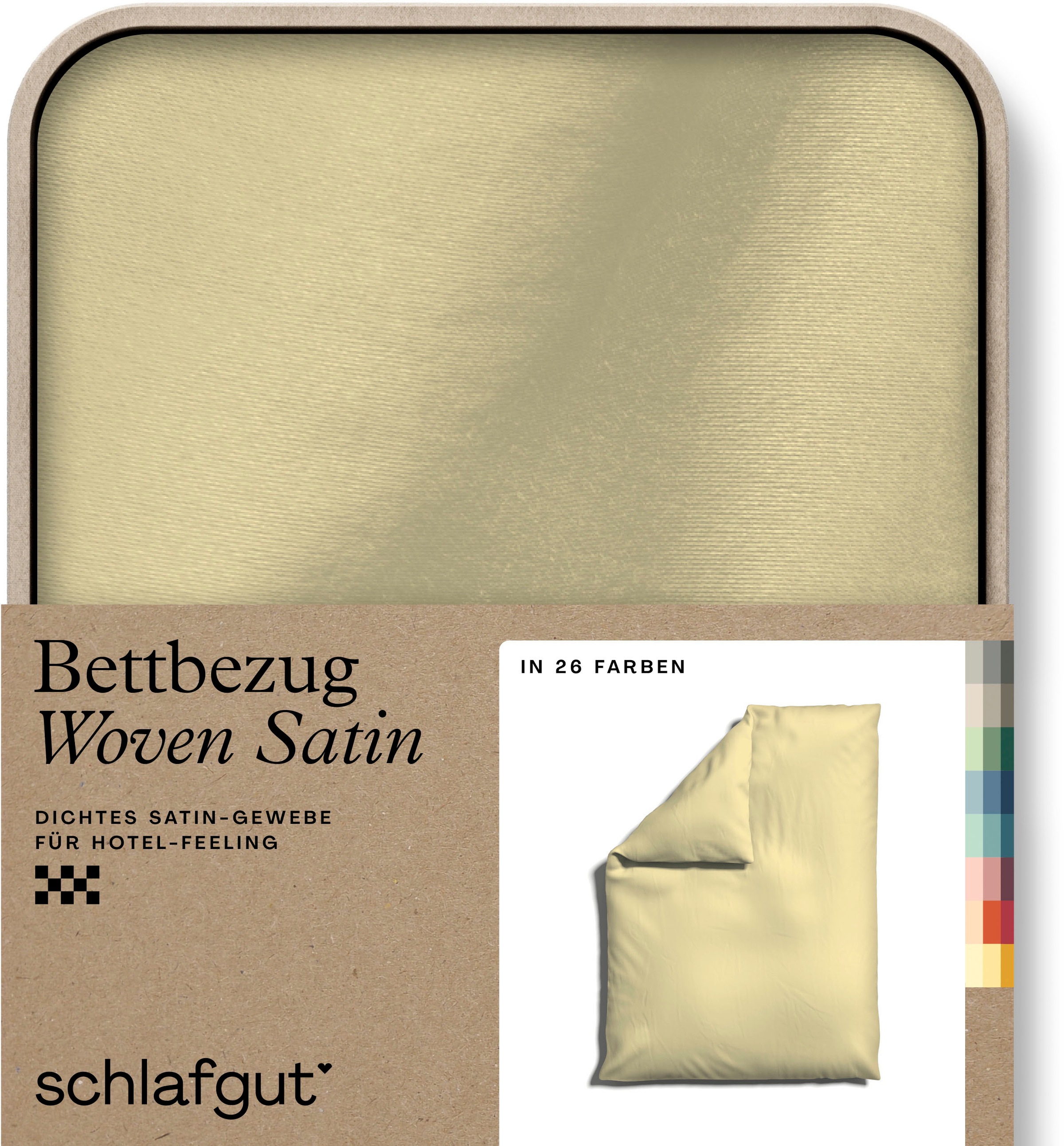 Schlafgut Bettbezug "Premium Woven Satin, 100% Baumwolle, Fadendichte 300TC" besonders dicht gewebt, Mix & Match: passender Kissenbezug erhältlich