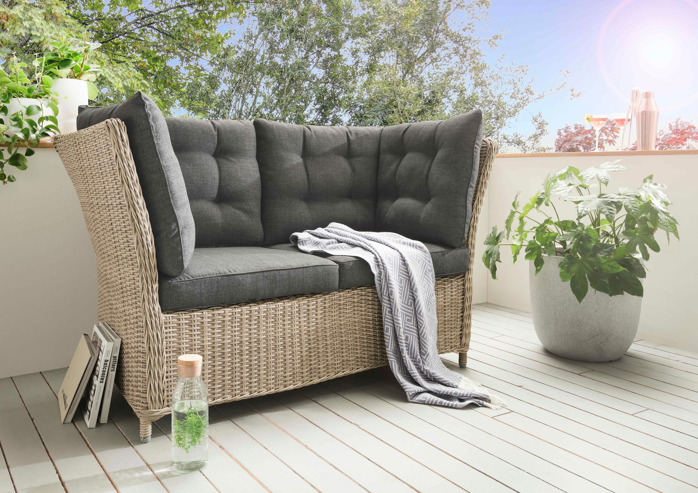 kaufen »PALMA«, | inkl. Sitzplätze, Auflagen 2 Destiny BAUR Polyrattan, Gartenbank