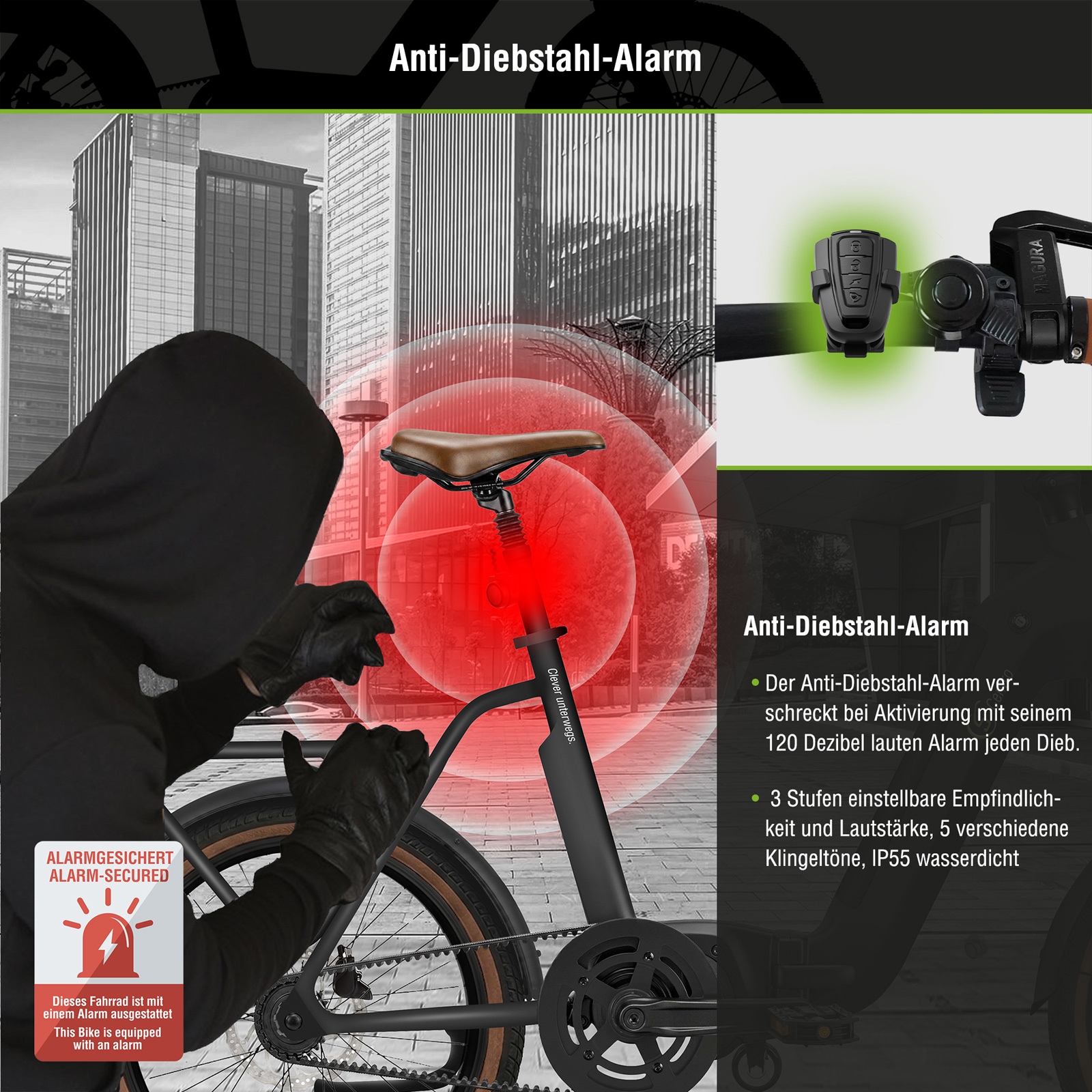 SachsenRad »F3R Centro Riemenantrieb mit Alarmanlage« 1 Gang ohne Schaltung Mittelmotor 250 W