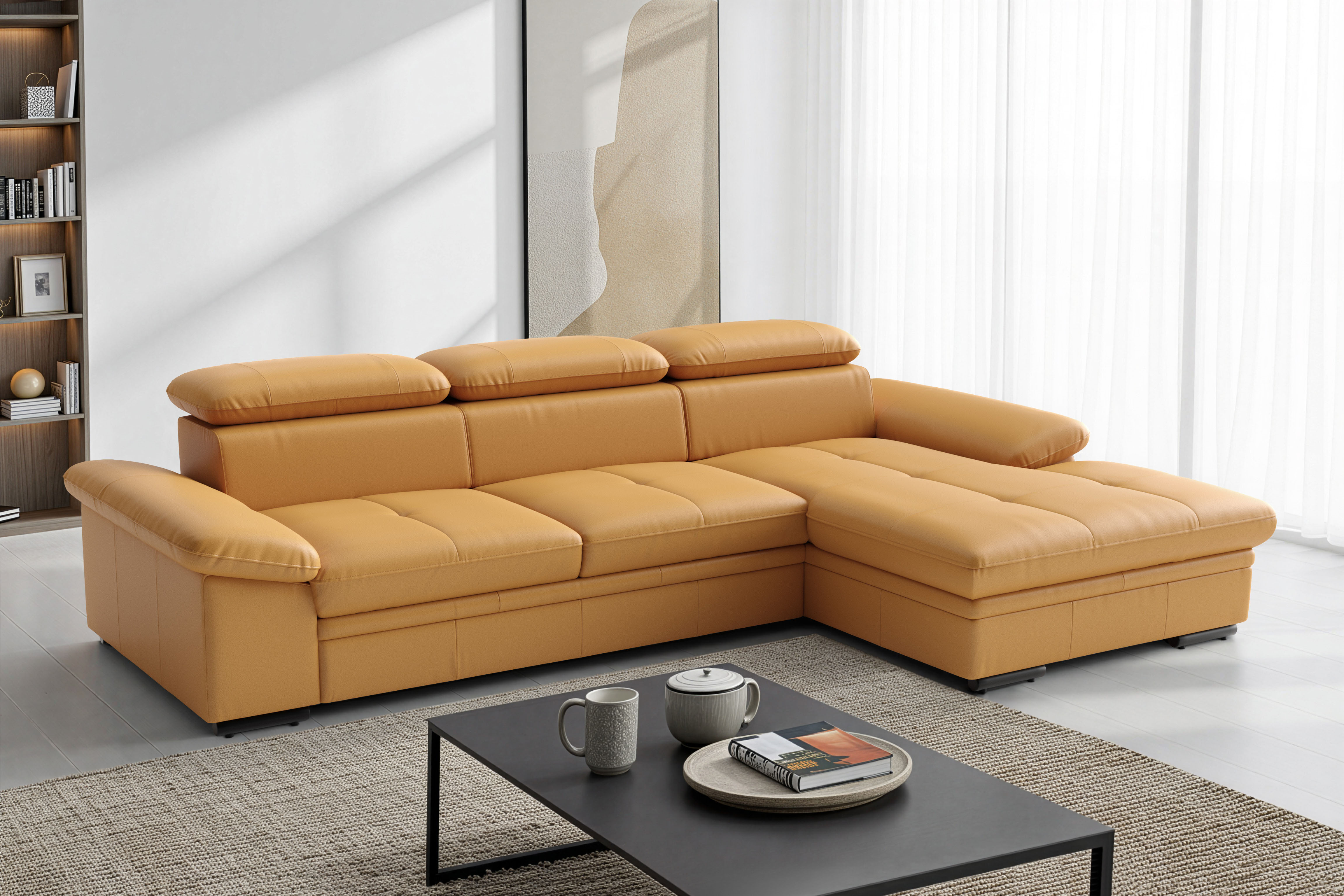 sit&more Ecksofa "Viola, Leder, L-Form, B: 260 cm, mit Armteil- und Kopfteilvertsellung" optional mit Schlaffunktion