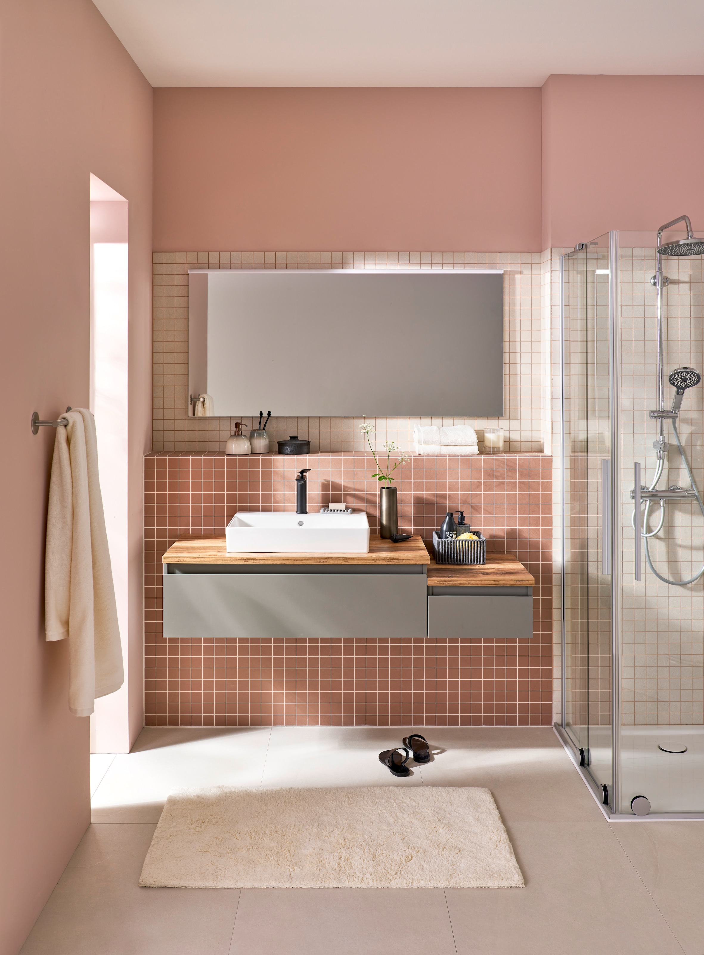 SCHÖNER WOHNEN-Kollektion Badematte »Bahamas  Uni« Höhe 30 mm fußbodenheizungsgeeignet beidseitig verwendbar