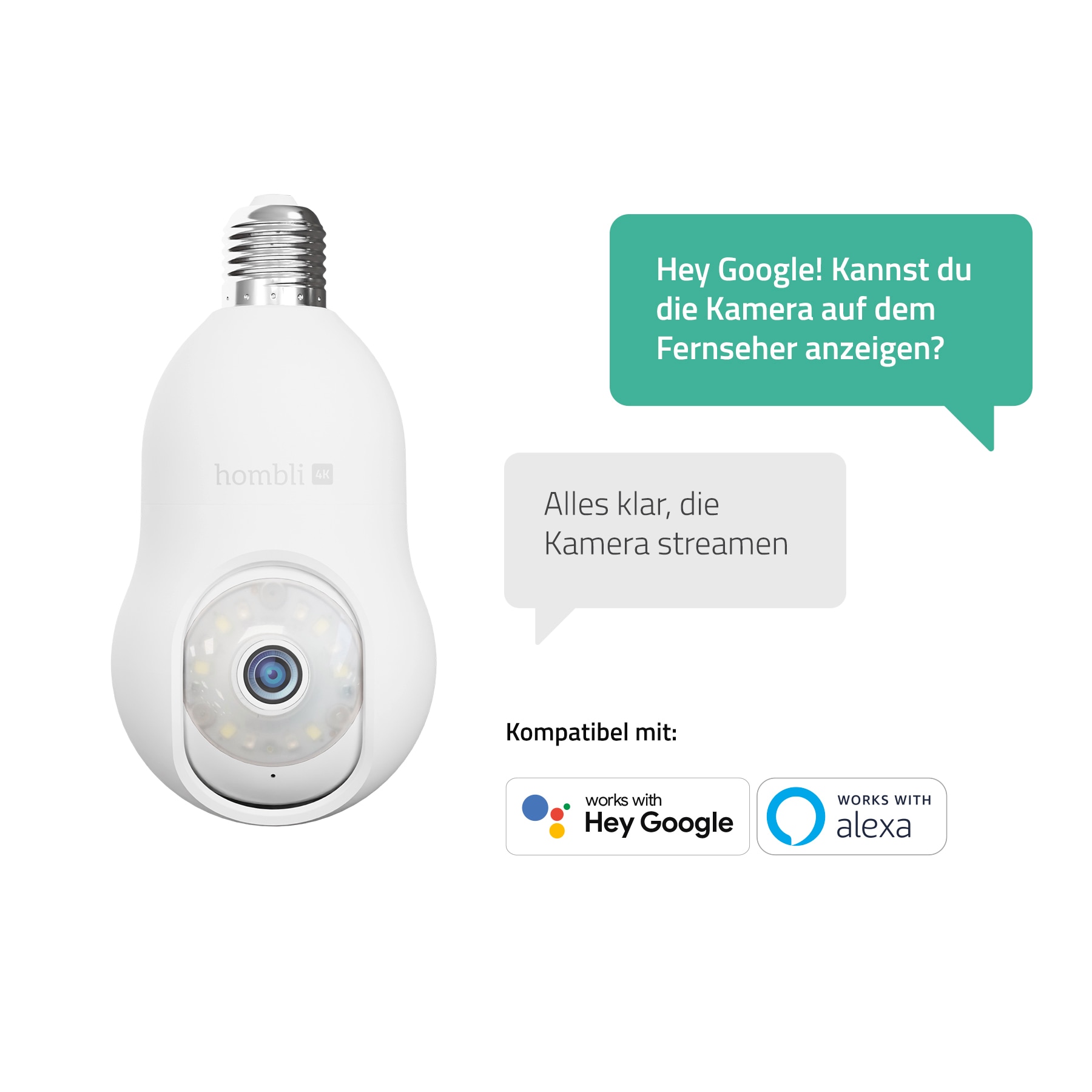 Hombli Überwachungskamera »Bulb Cam 4K« Außenbereich