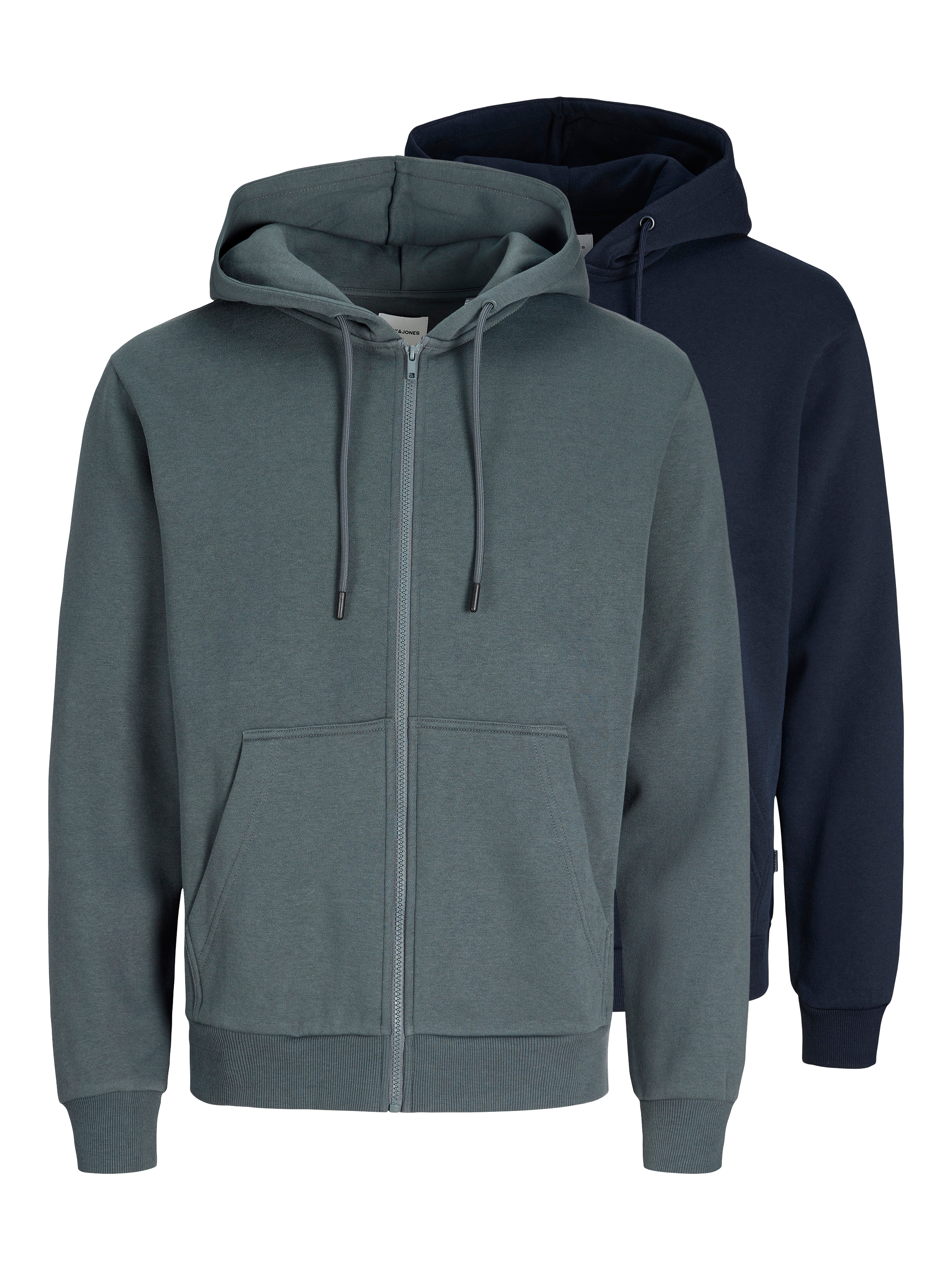 Jack & Jones Kapuzensweatjacke "JJEBRADLEY SWEAT ZIP HOOD 2PK MP" Packung, 2 Materialmix