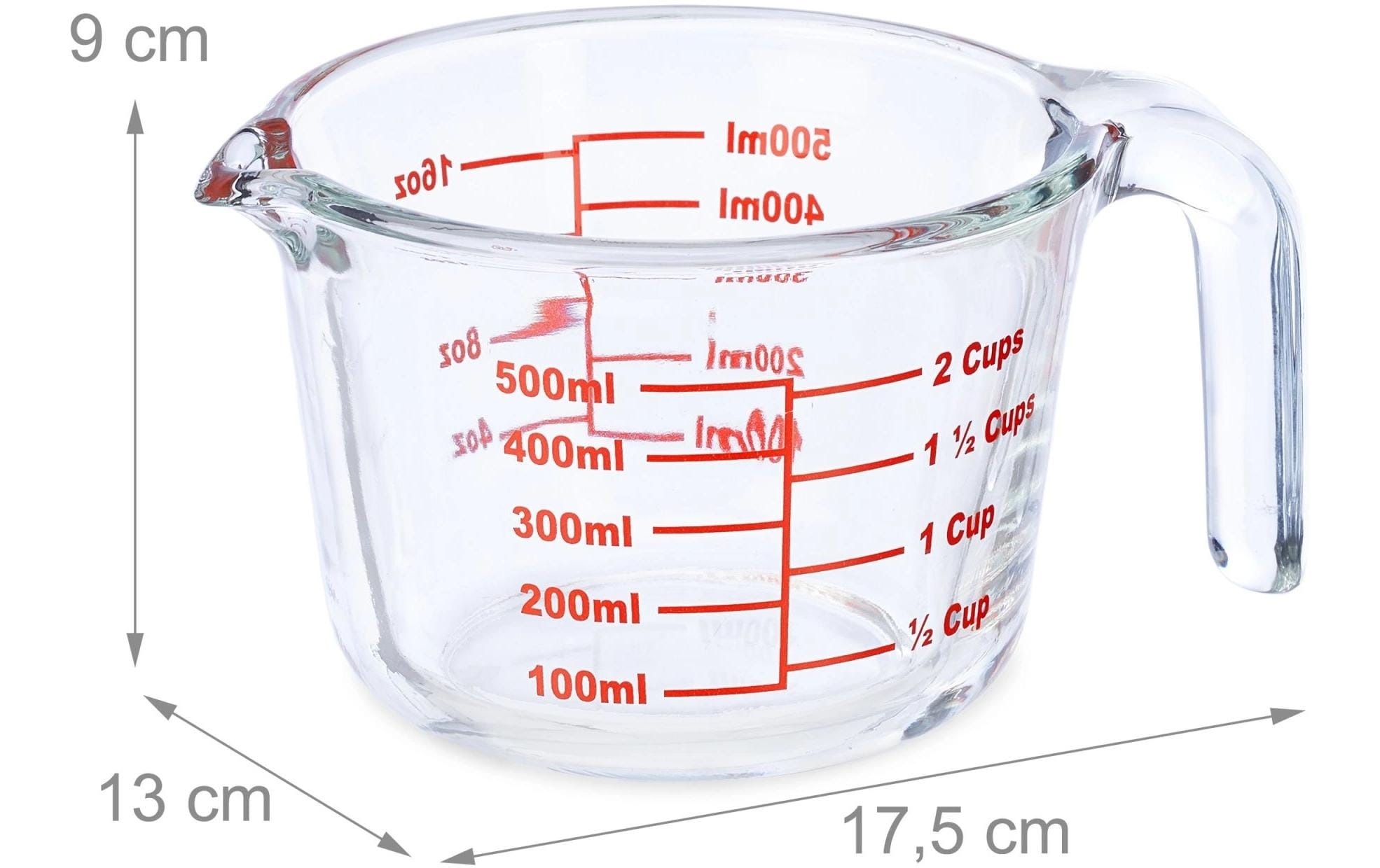 relaxdays Messbecher »500 ml« Glas 1 Stk. tlg.