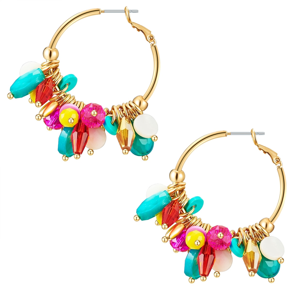 Yokoamii Paar Creolen »Set: Y54« Creolen gelbgold bunt