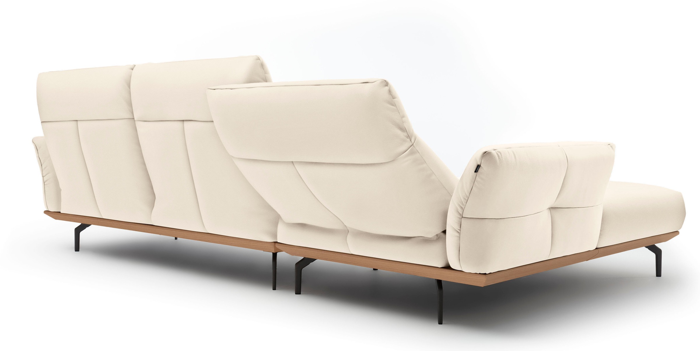 Creation BY ROLF BENZ Ecksofa »CR.460«, Sockel in Eiche, Winkelfüße in Umbragrau, Breite 318 cm